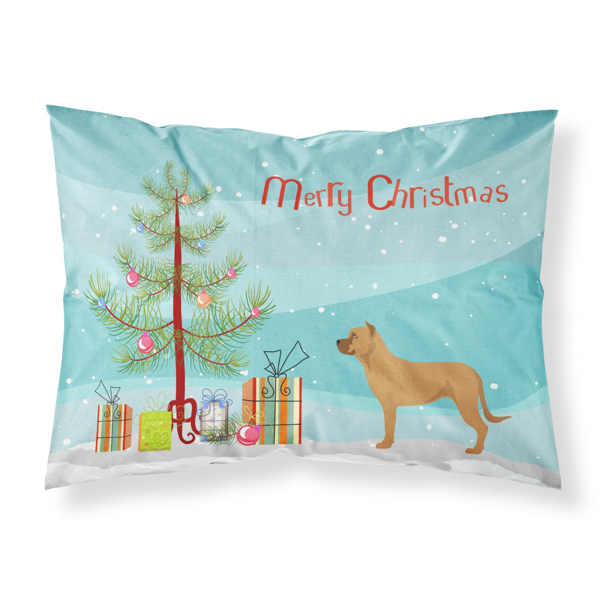 Caroline'S Treasures Alano Espanol Spanish Bulldog Pillowcase, Standard, Christmas Tree