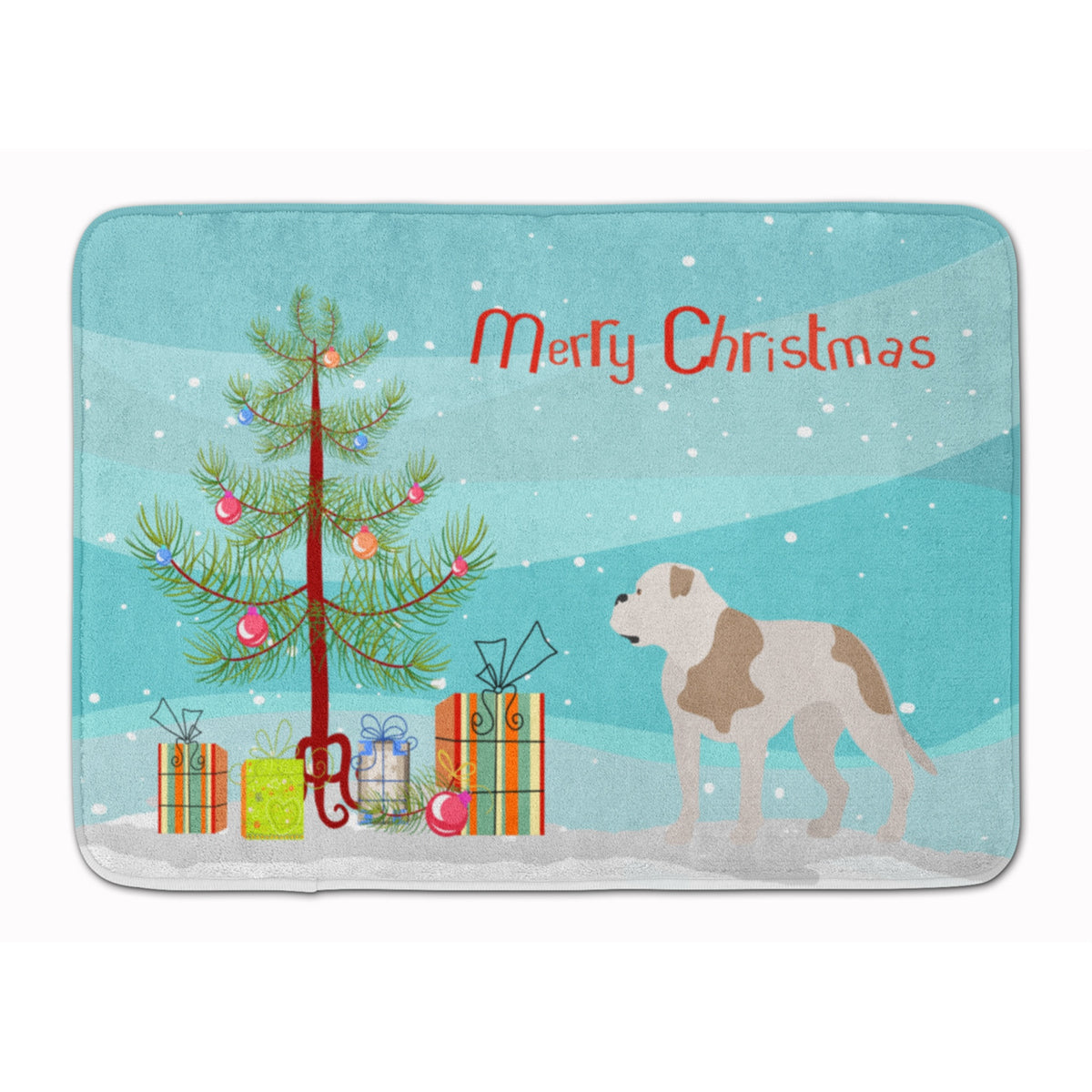 Caroline'S Treasures American Bulldog Christmas Floor Mat, 19Hx27W, Multicolor