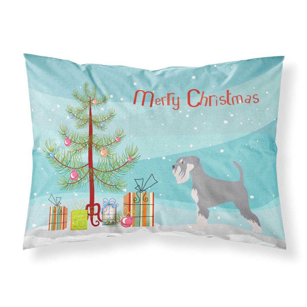 Caroline'S Treasures Schnauzer Pillowcase, Standard, Christmas Tree