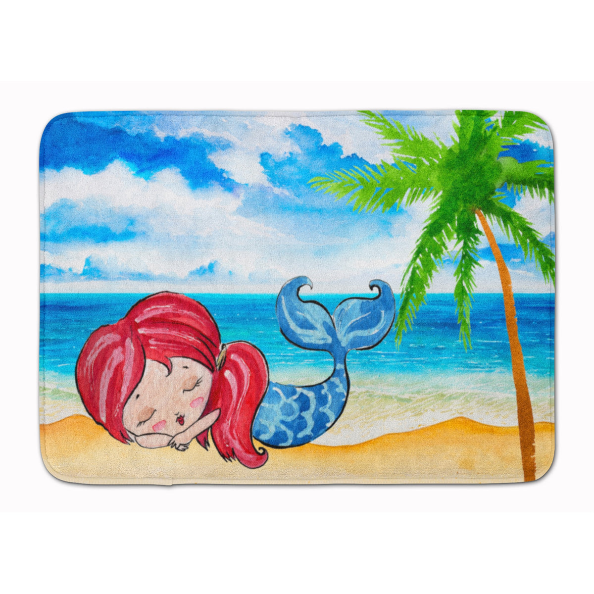 Caroline'S Treasures Mermaid On The Beach Floor Mat, 19 X 27, Multicolor