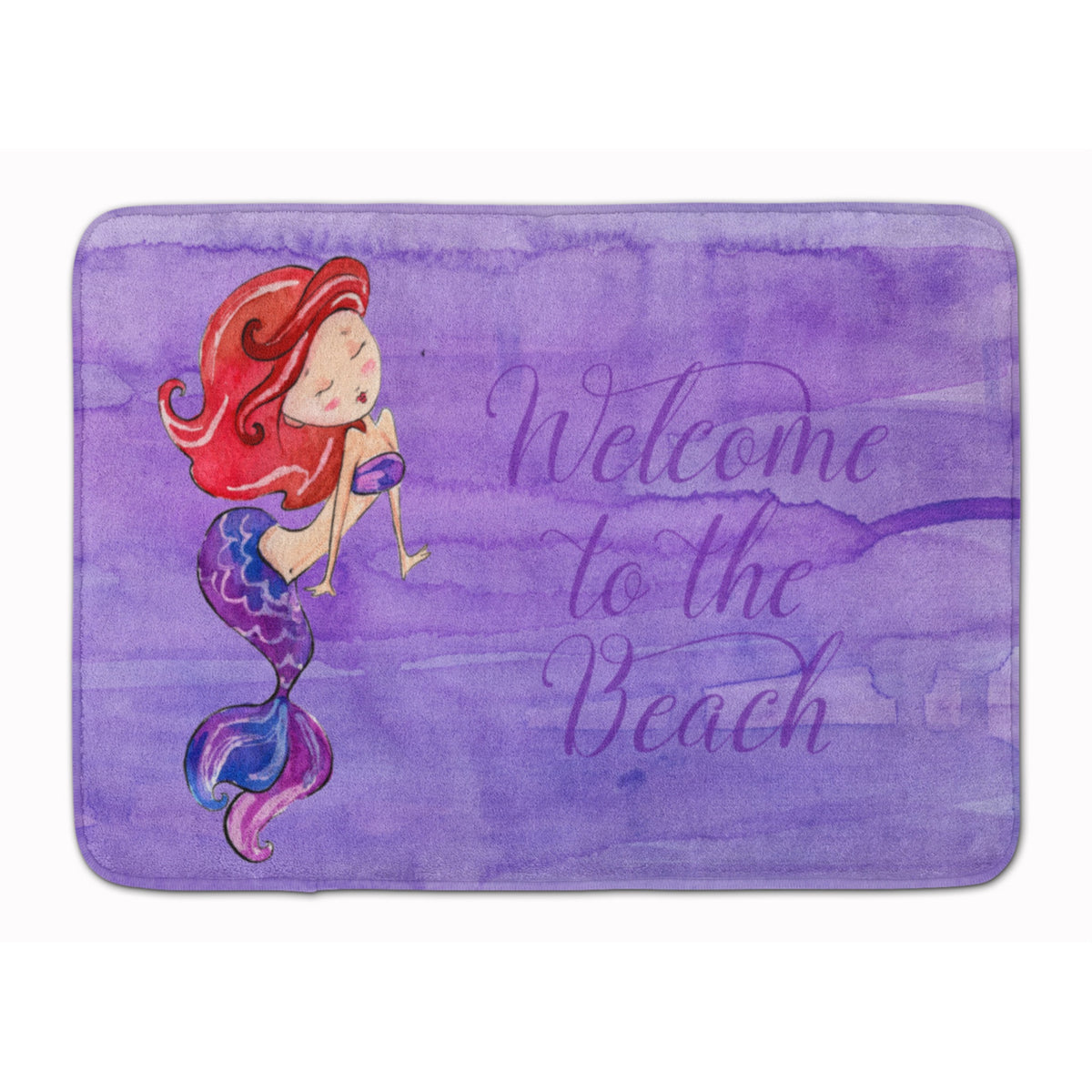 Caroline'S Treasures Mermaid Welcome Purple Floor Mat, 19 X 27, Multicolor
