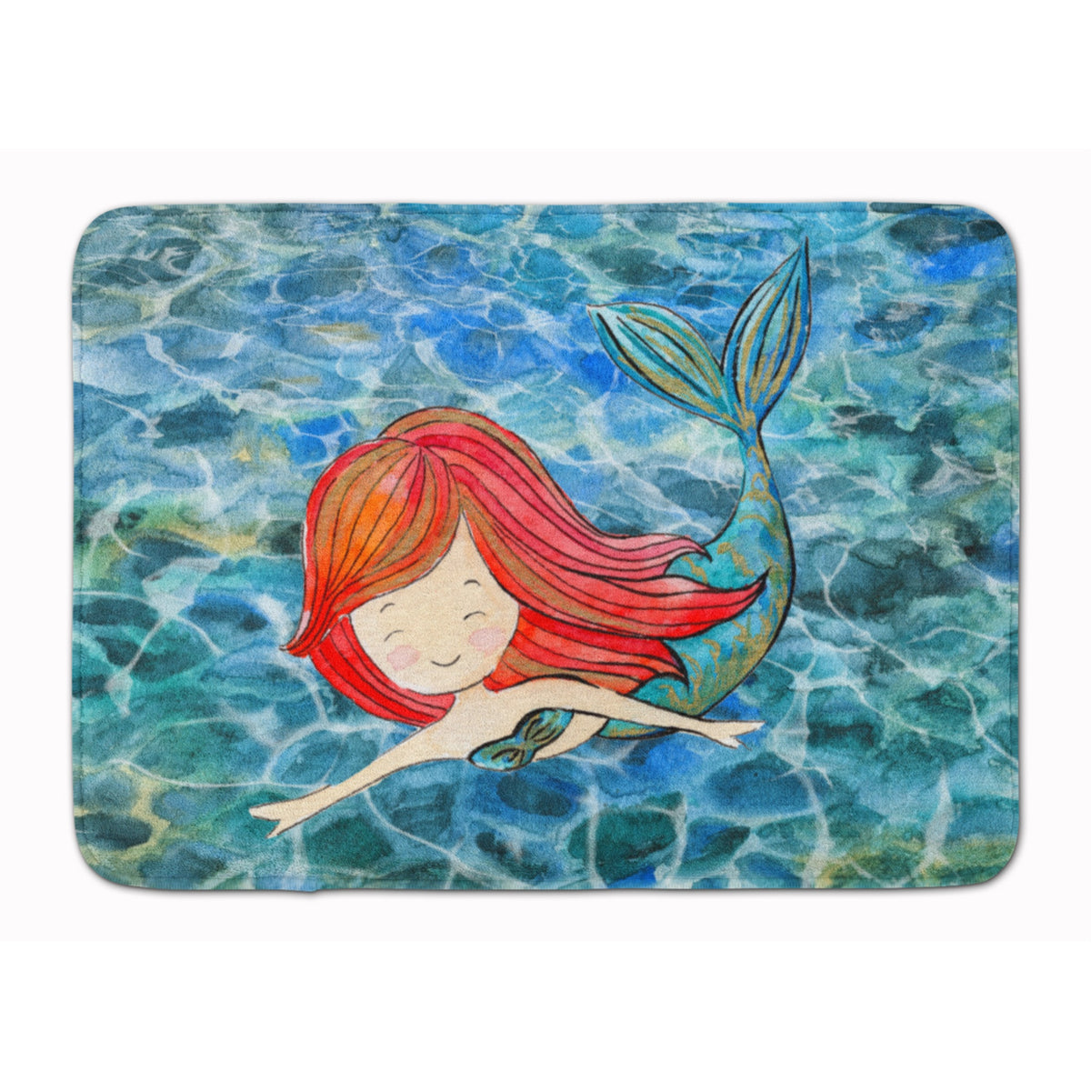 Caroline'S Treasures Mermaid Swimming Floor Mat, 19 X 27, Multicolor