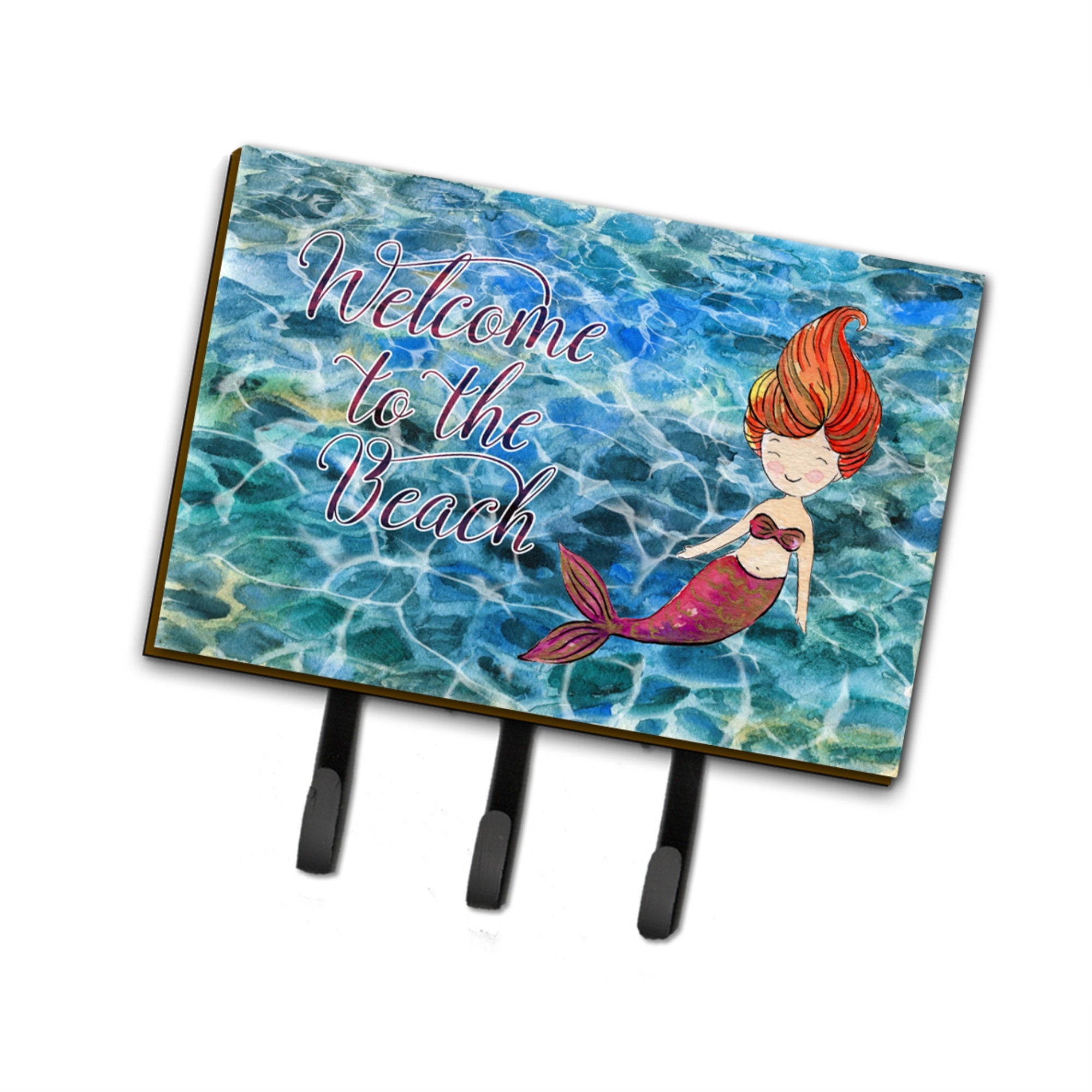 Caroline'S Treasures Mermaid Water Welcome Wall Hook, Triple, Multicolor