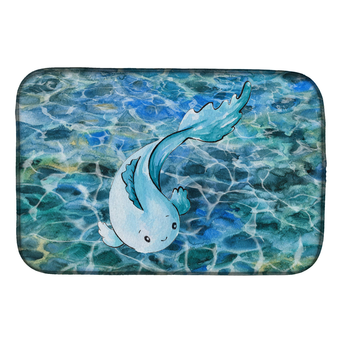 Caroline'S Treasures Blue Fish Dish Drying Mat, 14 X 21, Multicolor
