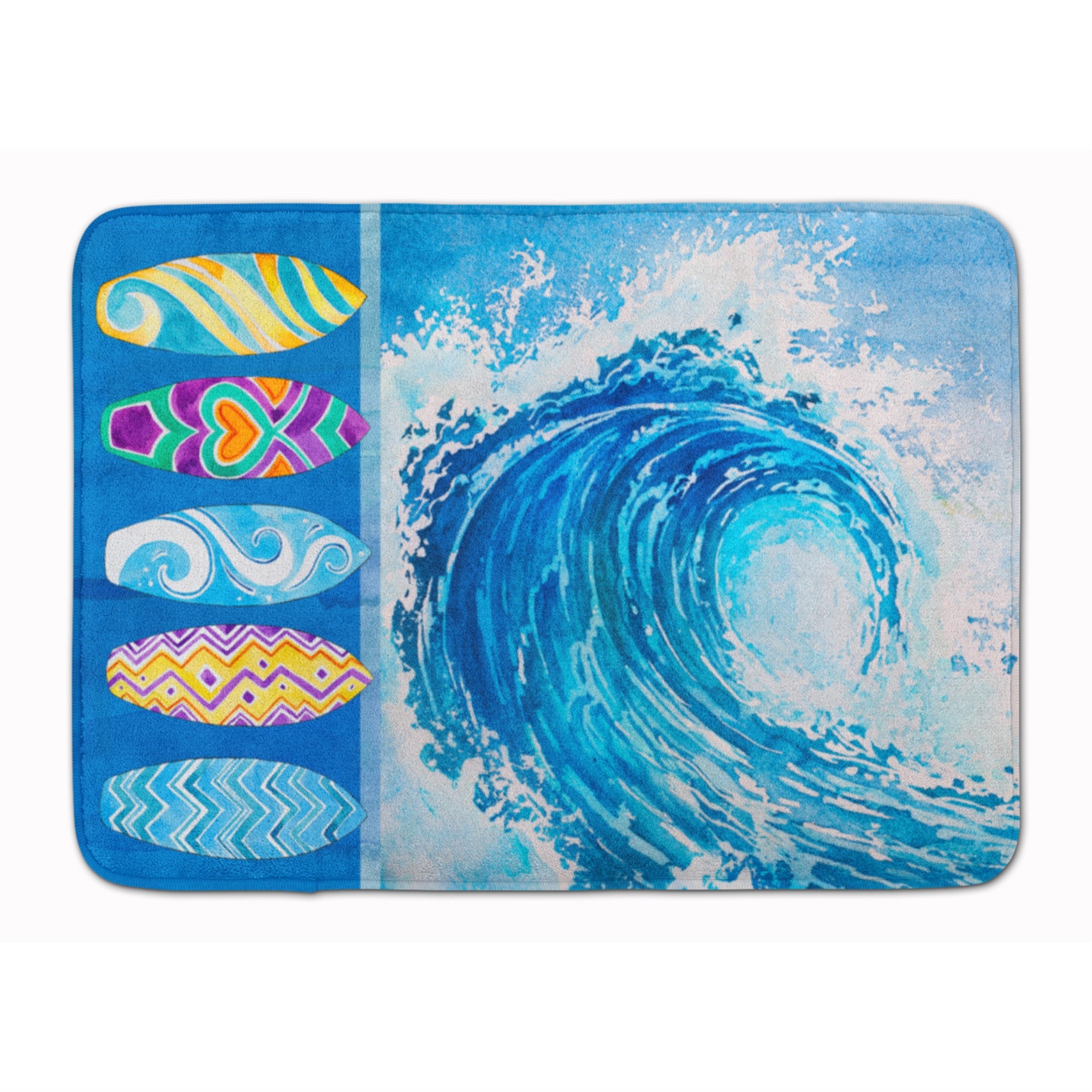 Caroline'S Treasures Surf Boards And Wave Floor Mat, 19 X 27, Multicolor