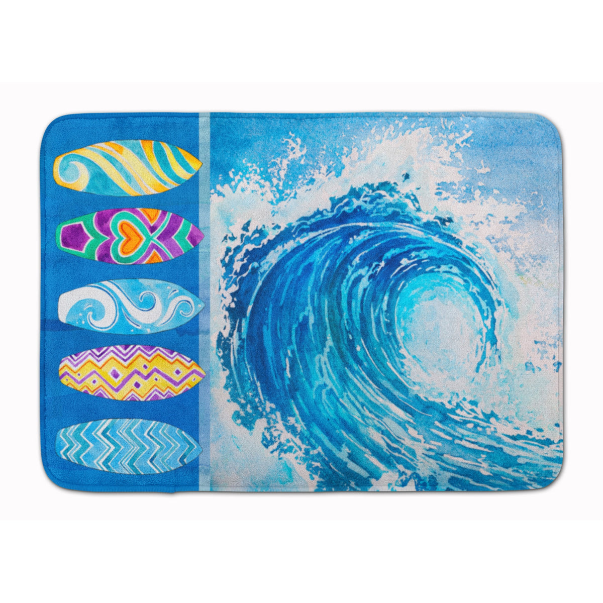 Caroline'S Treasures Surf Boards And Wave Floor Mat, 19 X 27, Multicolor