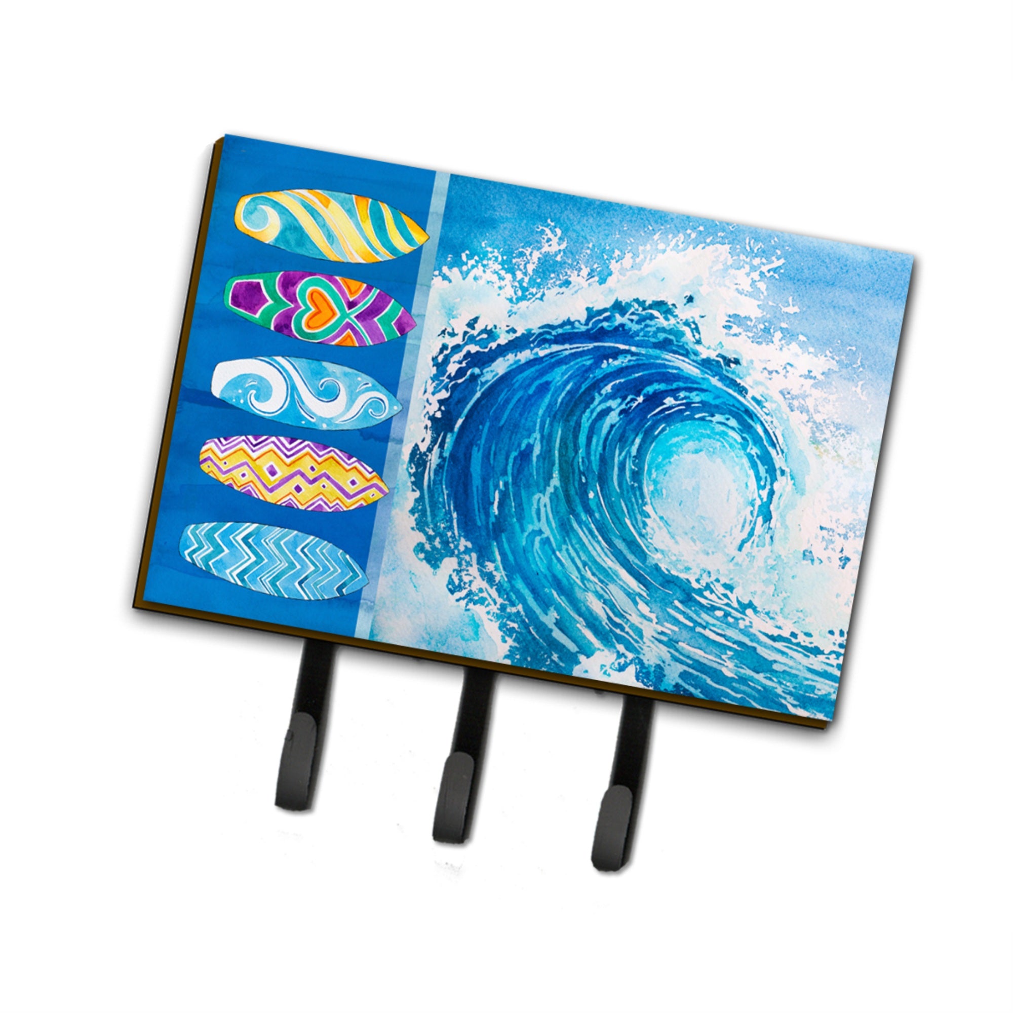 Caroline'S Treasures Surf Boards And Wave Wall Hook, Triple, Multicolor