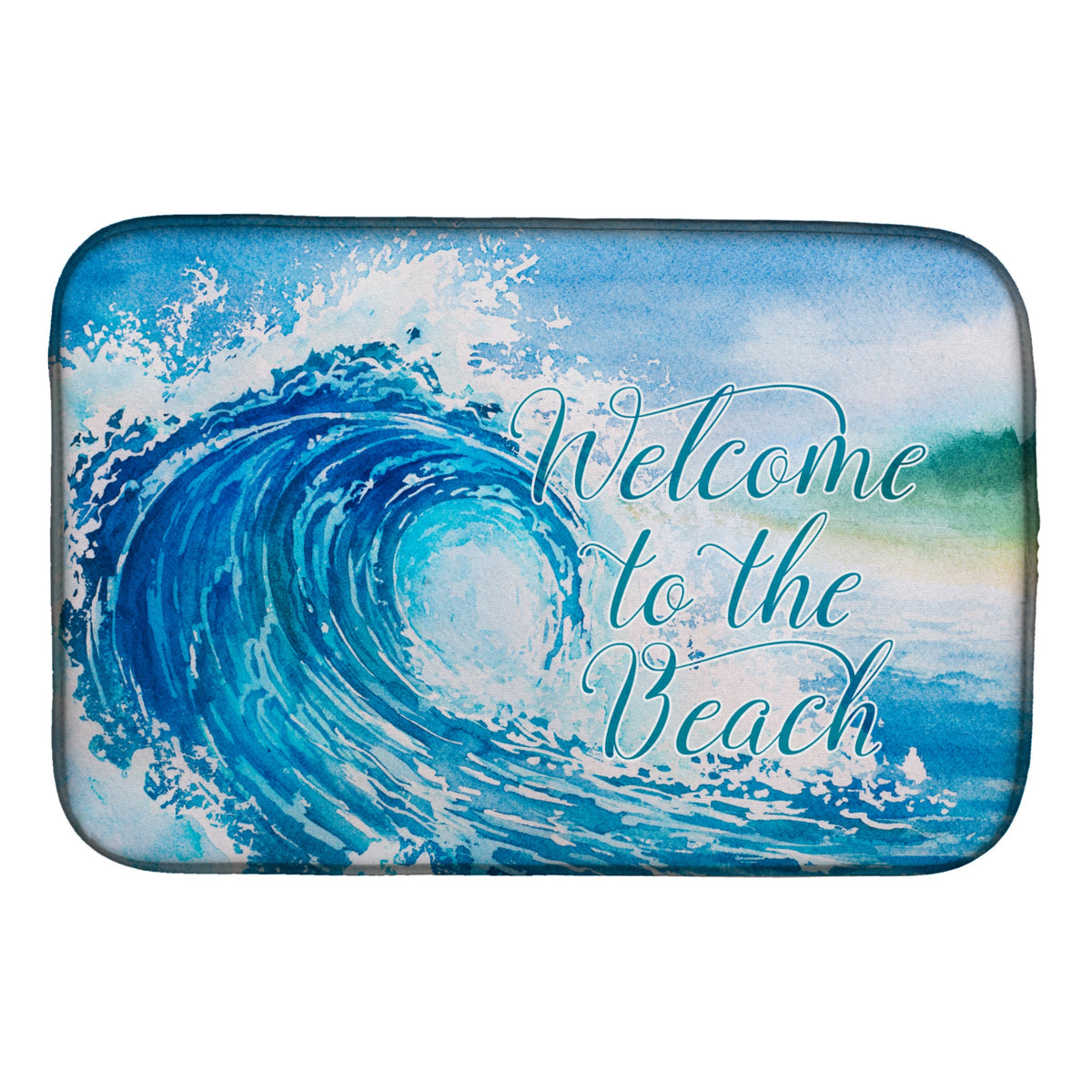 Caroline'S Treasures Wave Welcome Dish Drying Mat, 14 X 21, Multicolor