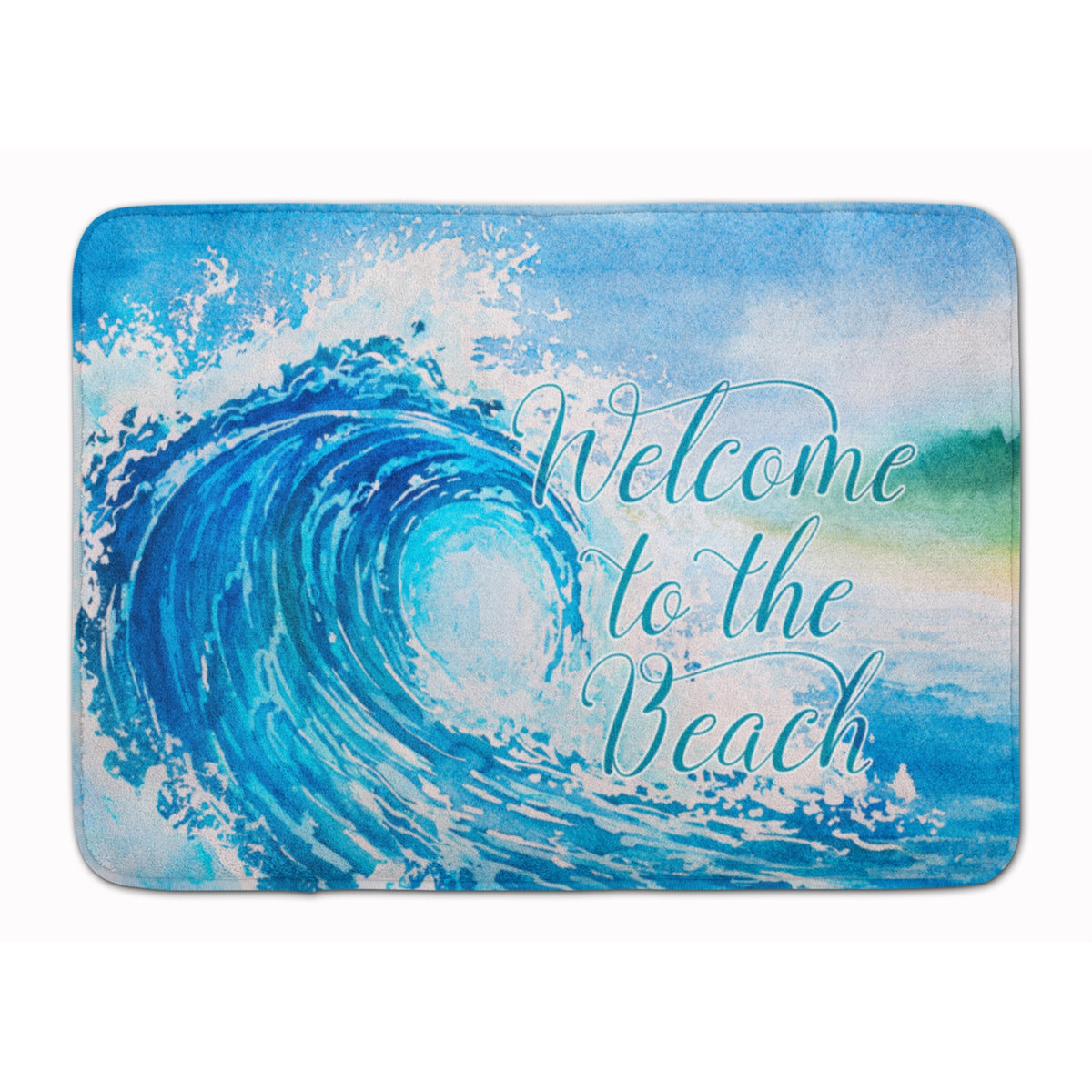 Caroline'S Treasures Wave Welcome Floor Mat, 19 X 27, Multicolor