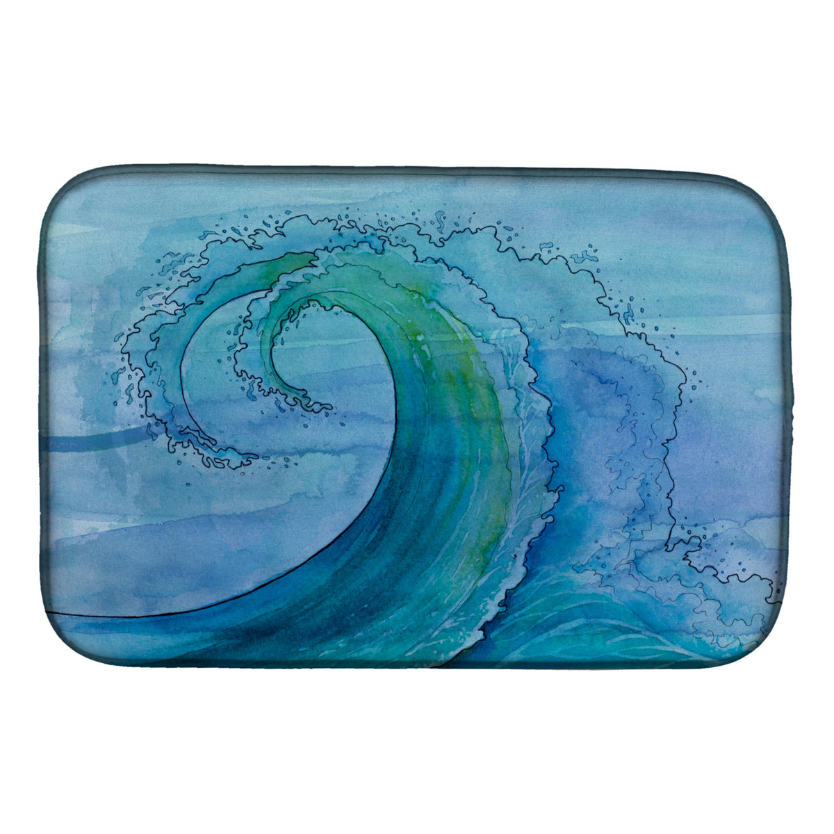 Caroline'S Treasures Abstract Wave Dish Drying Mat, 14 X 21, Multicolor