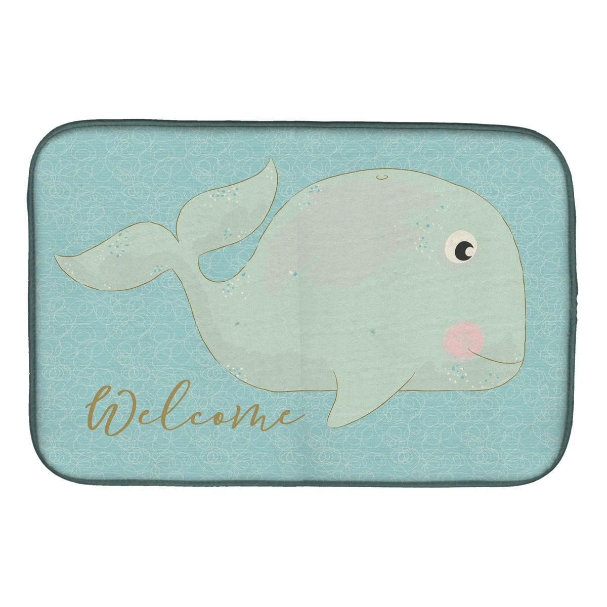 Caroline'S Treasures Whale Welcome Dish Drying Mat, 14 X 21, Multicolor