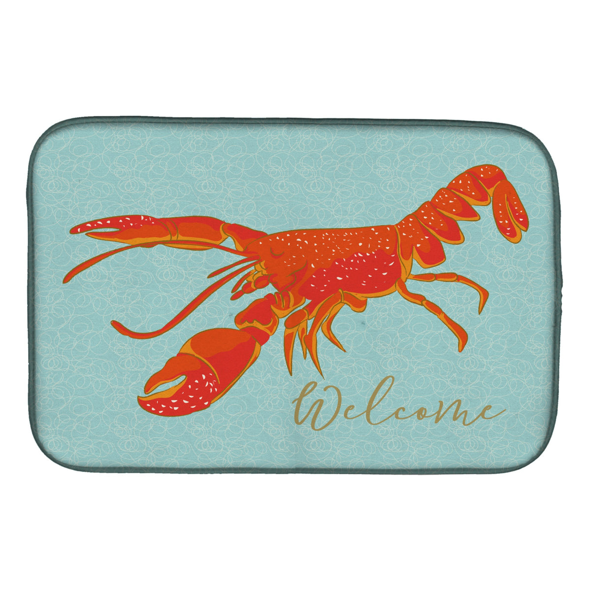 Caroline'S Treasures Lobster Welcome Dish Drying Mat, 14 X 21, Multicolor