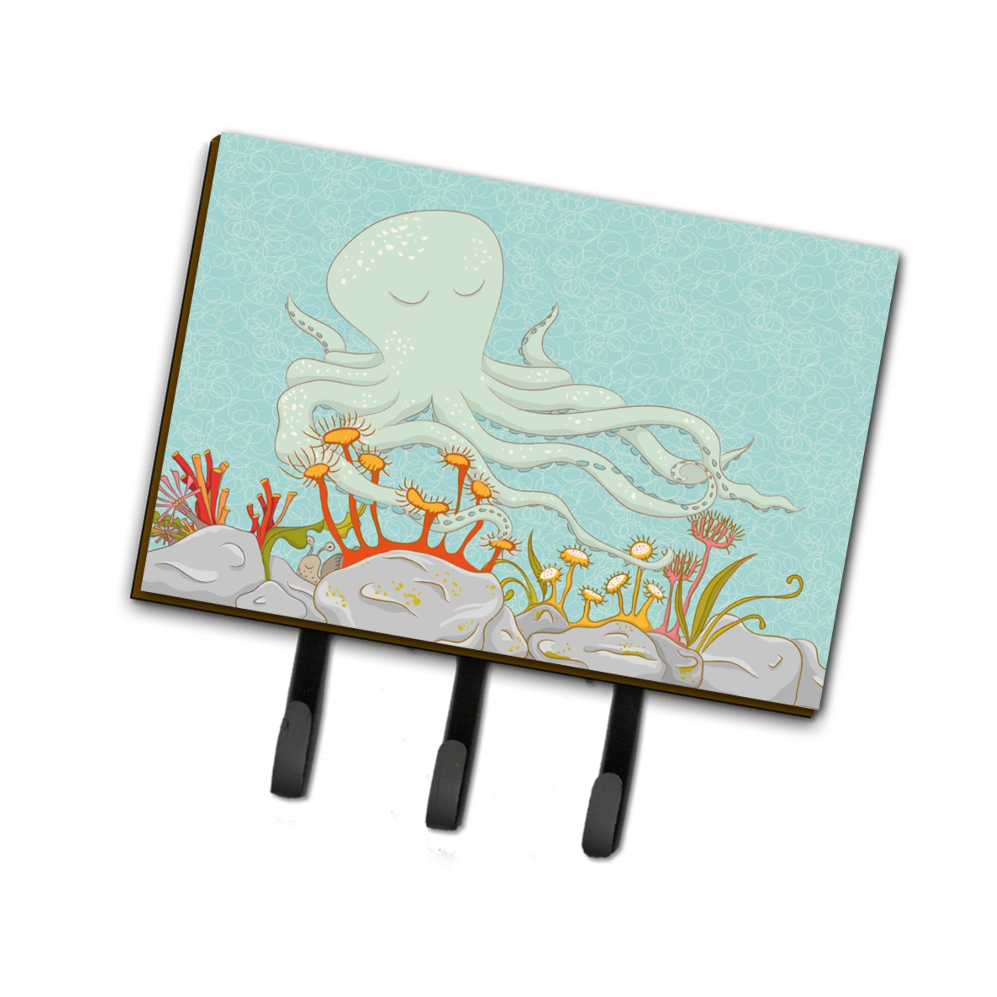 Caroline'S Treasures Octopus Underwater Scene Wall Hook, Triple