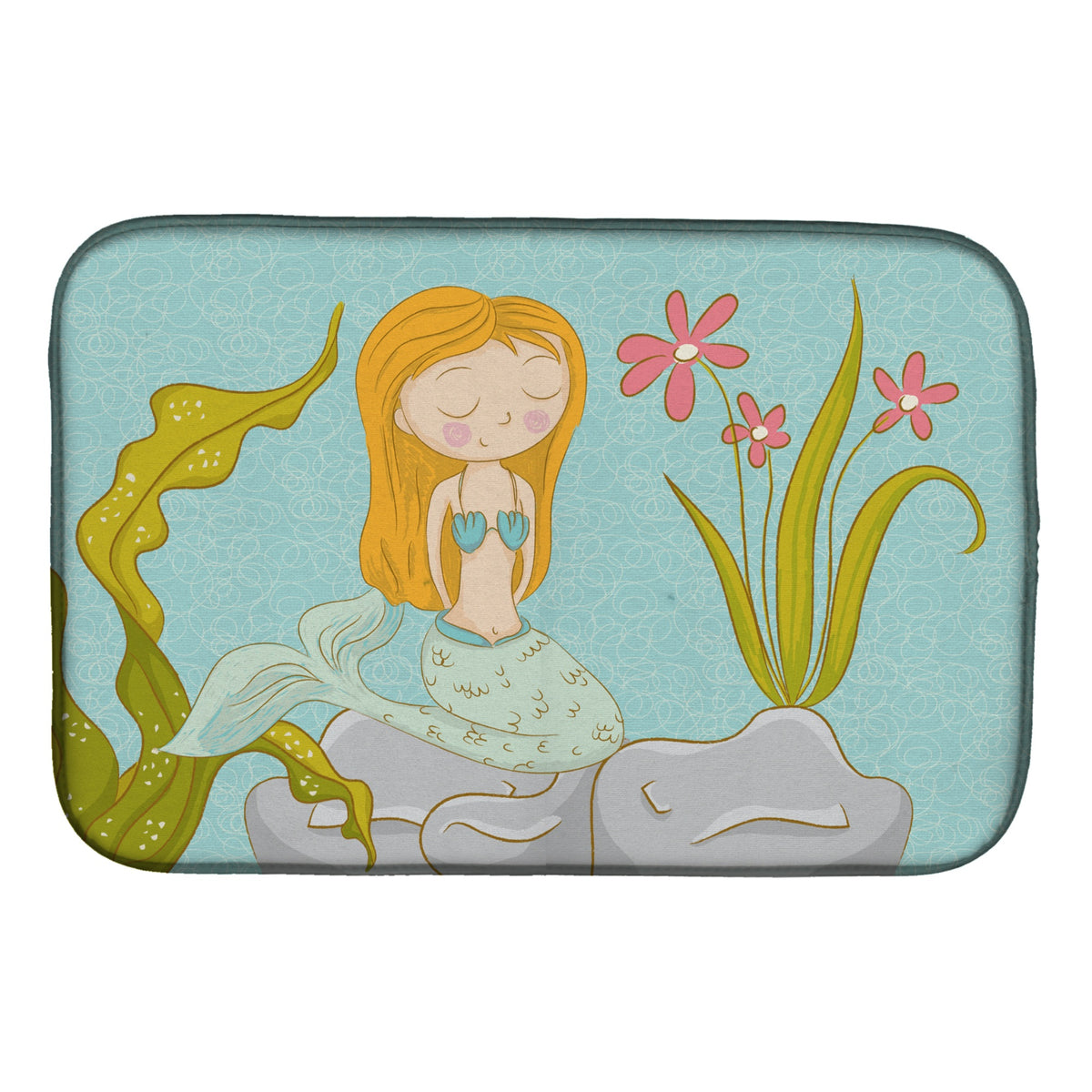 Caroline'S Treasures Mermaid Underwater Scene Dish Drying Mat, 14 X 21
