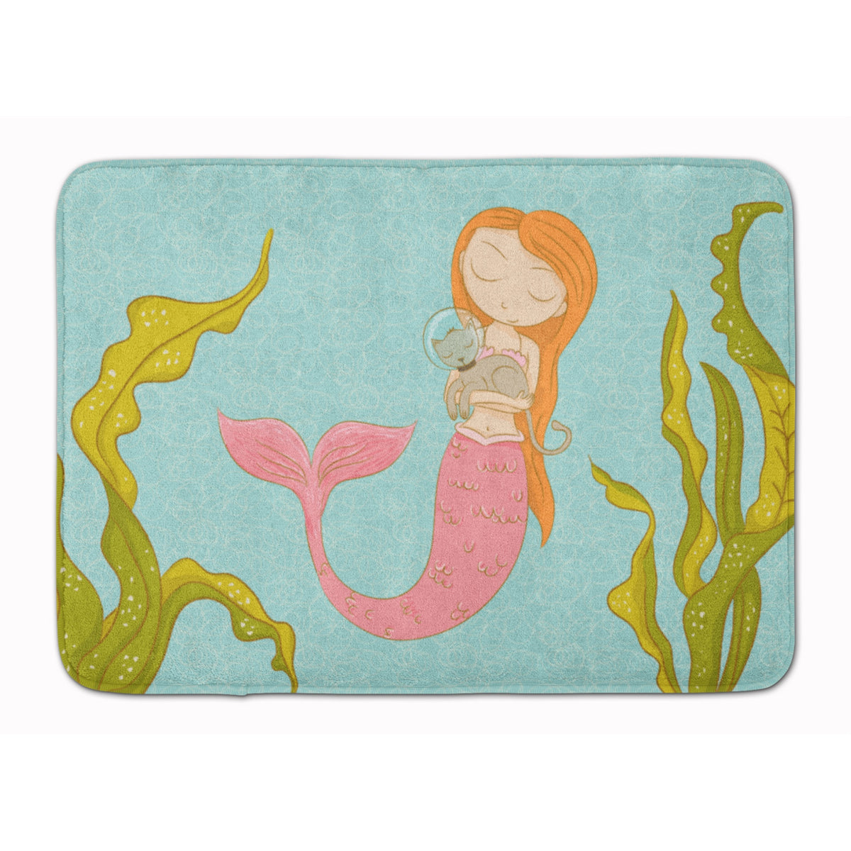 Caroline'S Treasures Mermaid And Cat Underwater Floor Mat, 19 X 27, Multicolor