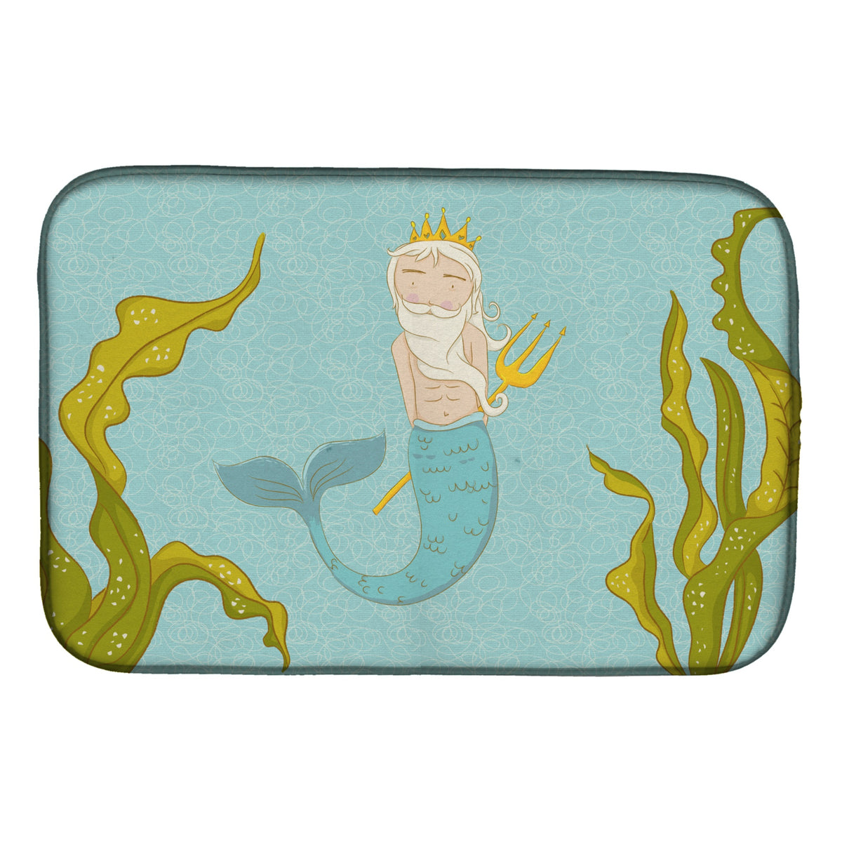 Caroline'S Treasures Neptune Merman Dish Drying Mat, 14 X 21, Multicolor