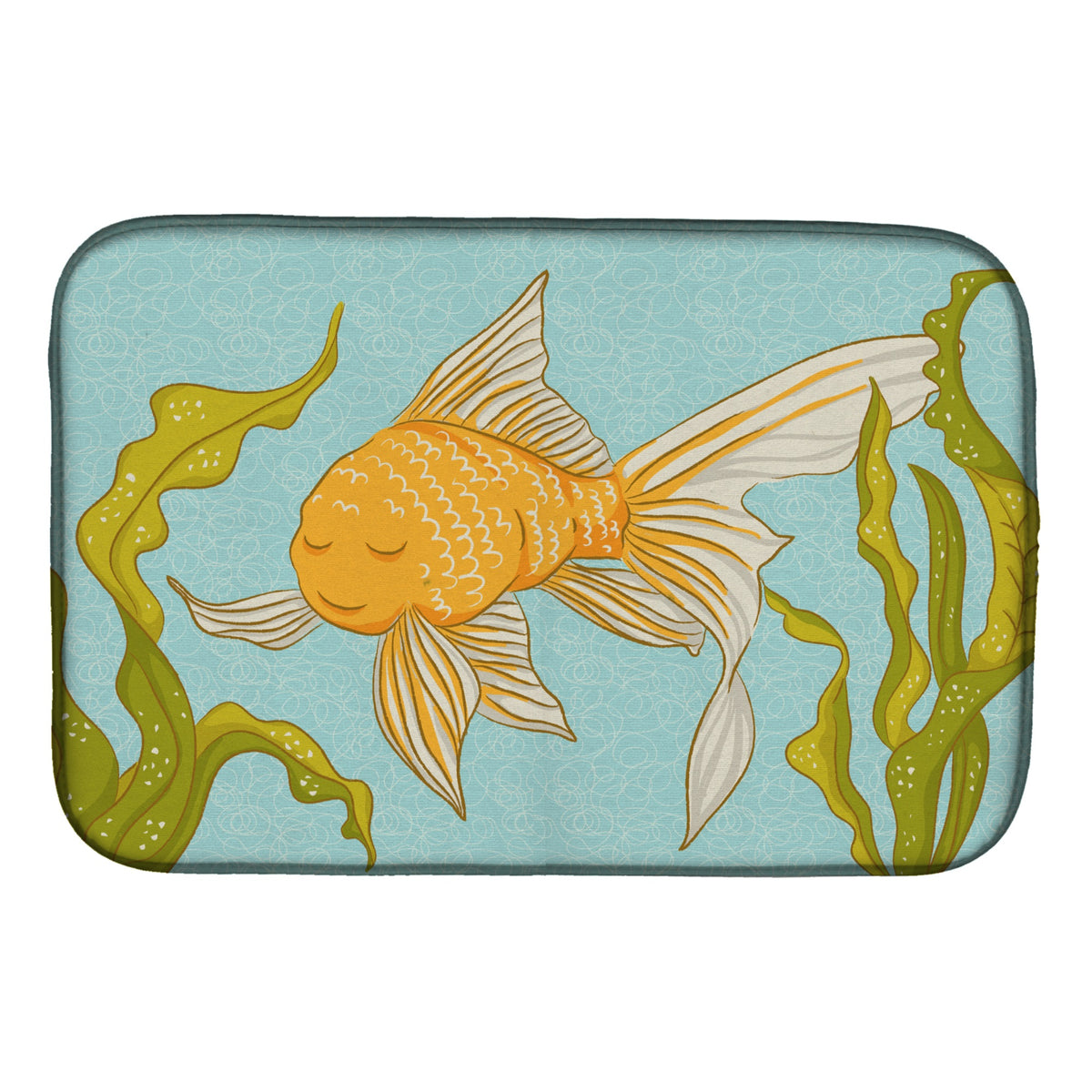 Caroline'S Treasures Gold Fish Dish Drying Mat, 14 X 21