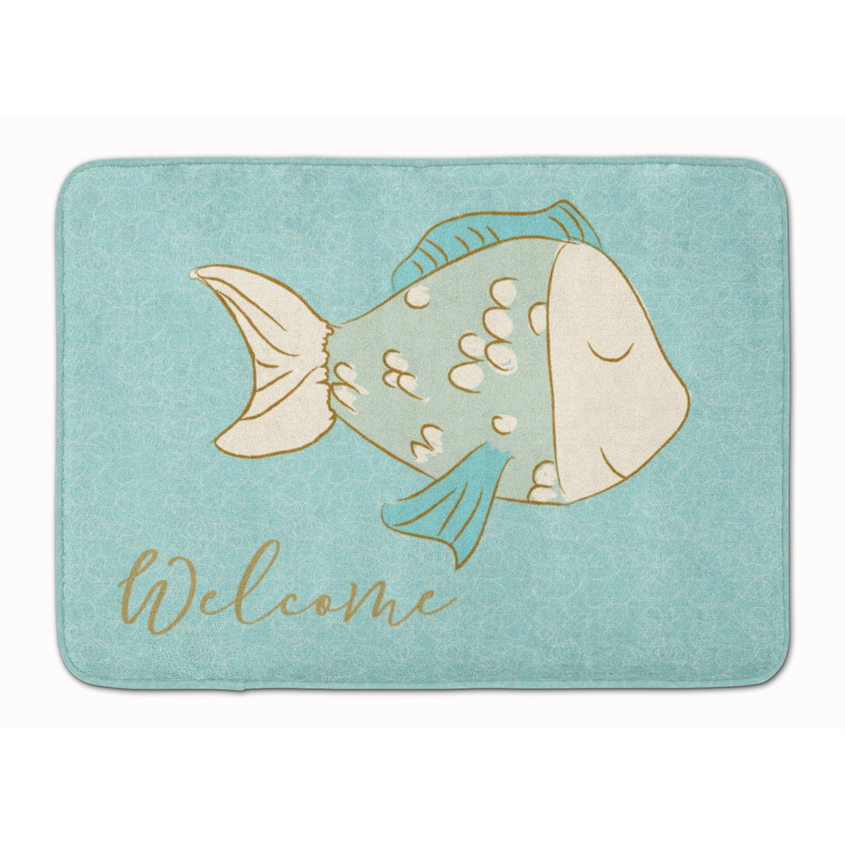 Caroline'S Treasures Blue Fish Welcome Floor Mat, 19 X 27, Multicolor