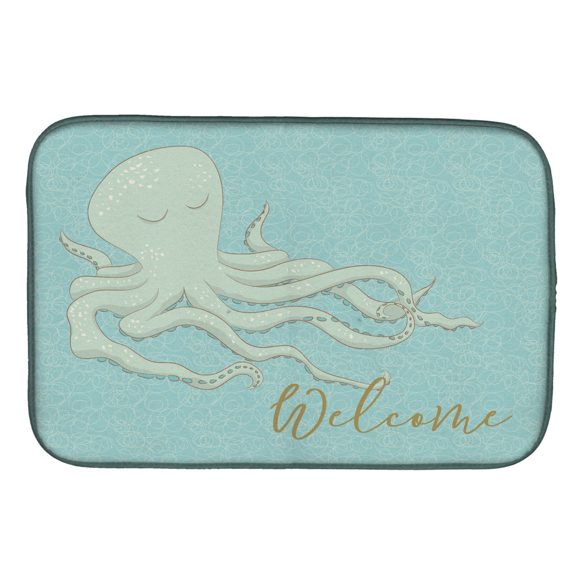 Caroline'S Treasures Octopus Welcome Dish Drying Mat, 14 X 21