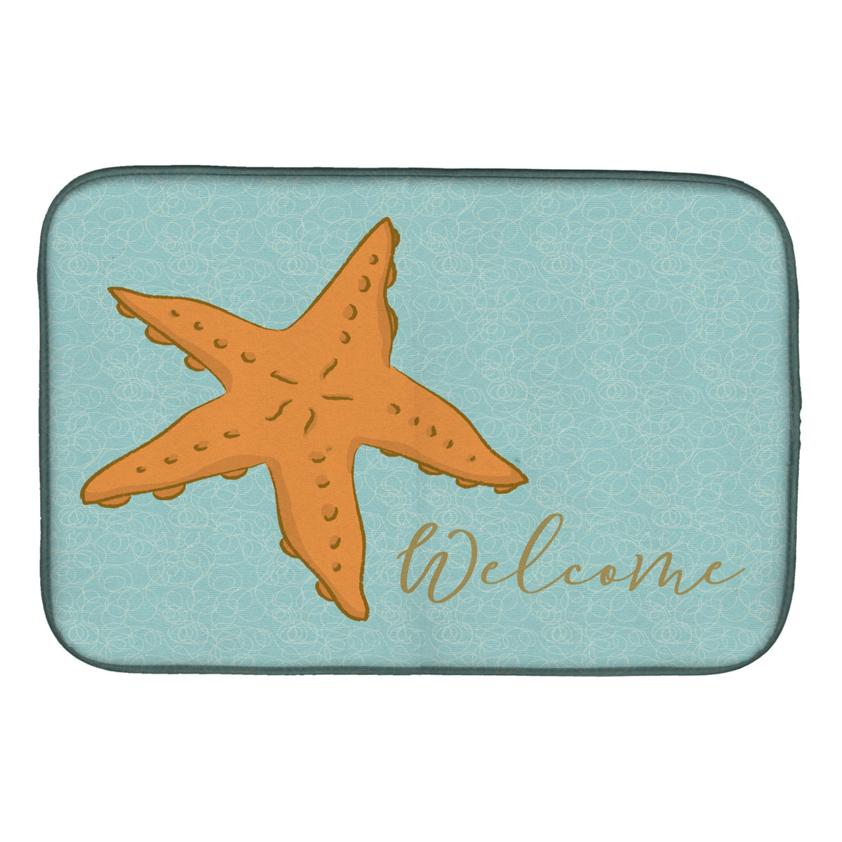 Caroline'S Treasures Starfish Welcome Dish Drying Mat, 14 X 21, Multicolor