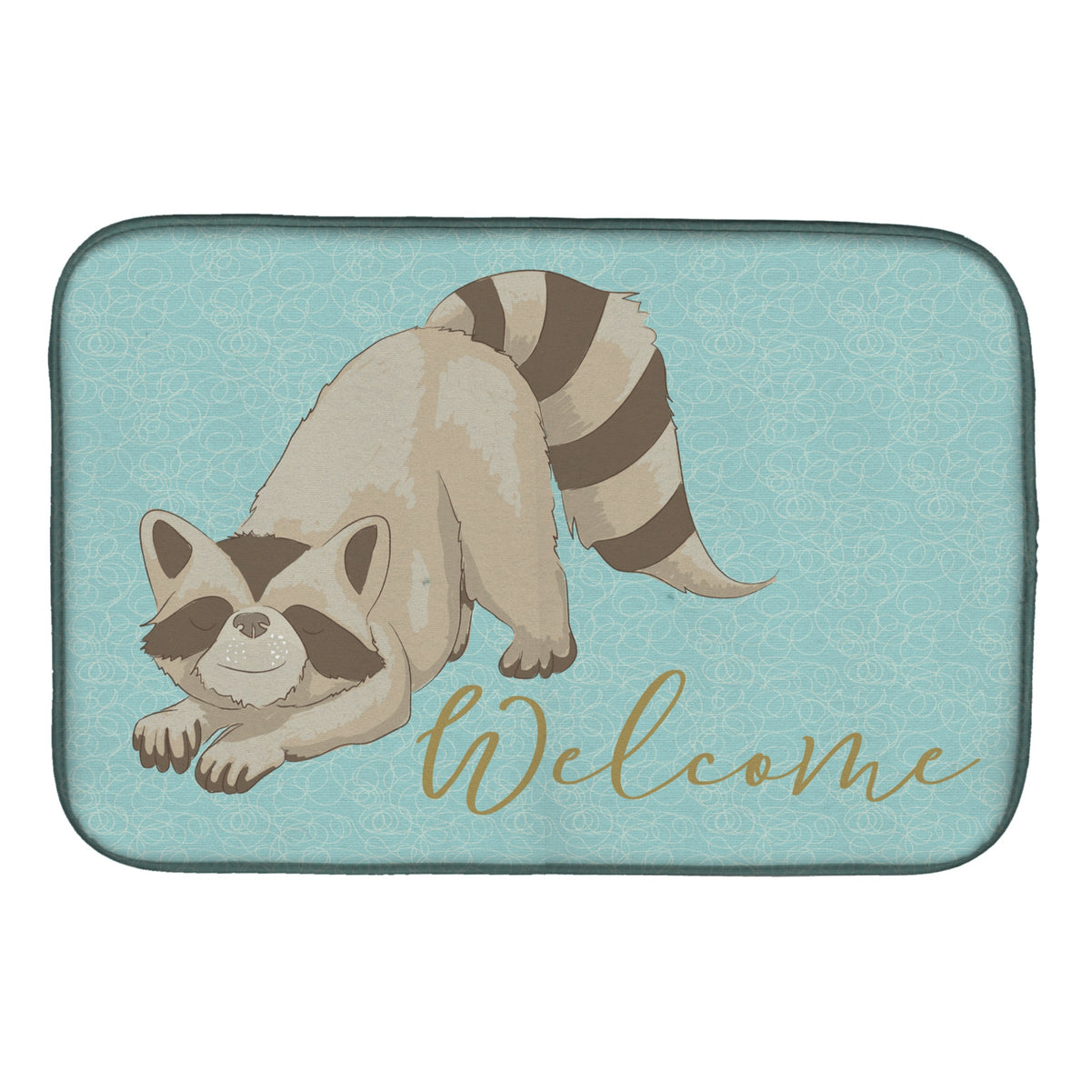 Caroline'S Treasures Raccoon Welcome Dish Drying Mat, 14 X 21