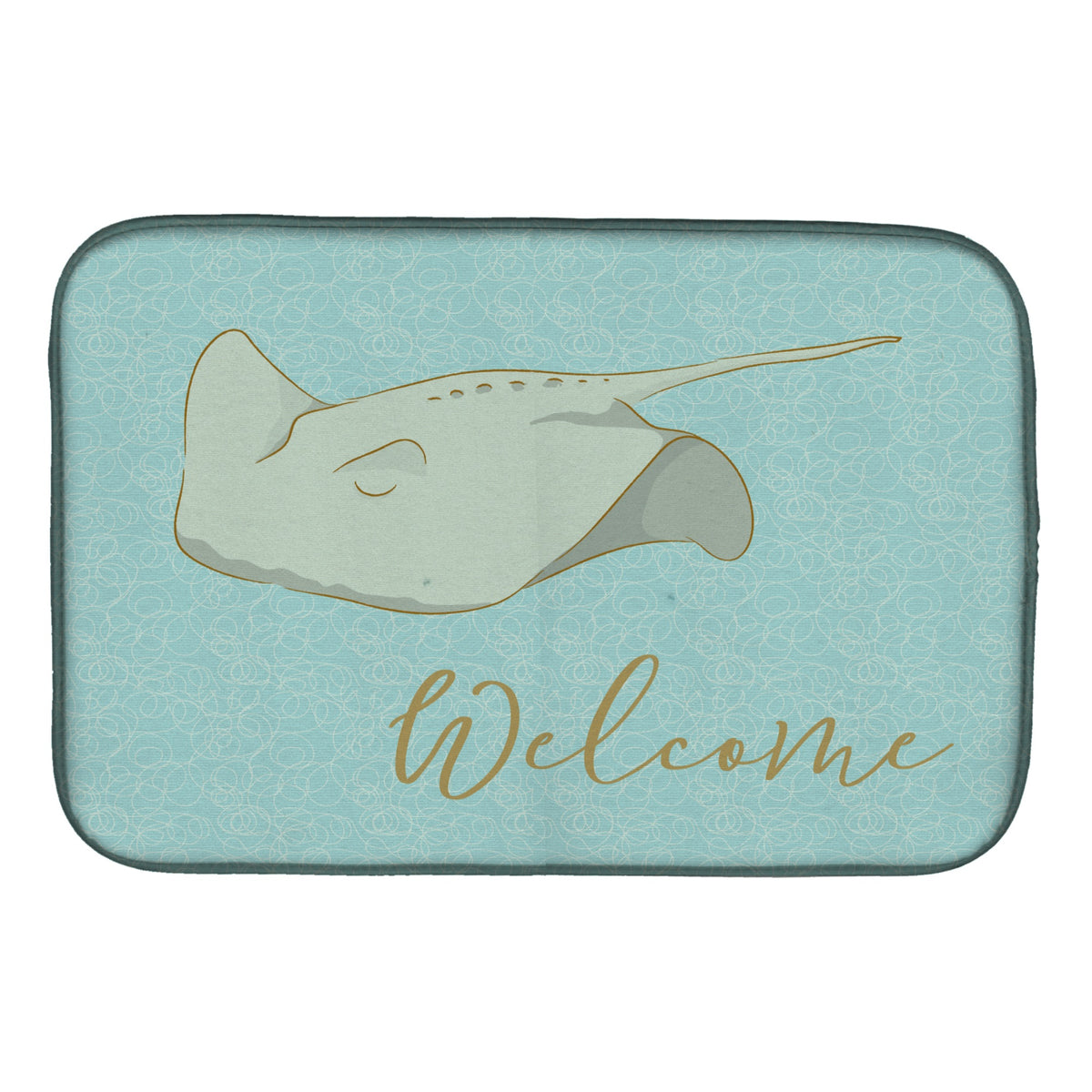 Caroline'S Treasures Sting Ray Welcome Dish Drying Mat, 14 X 21, Multicolor