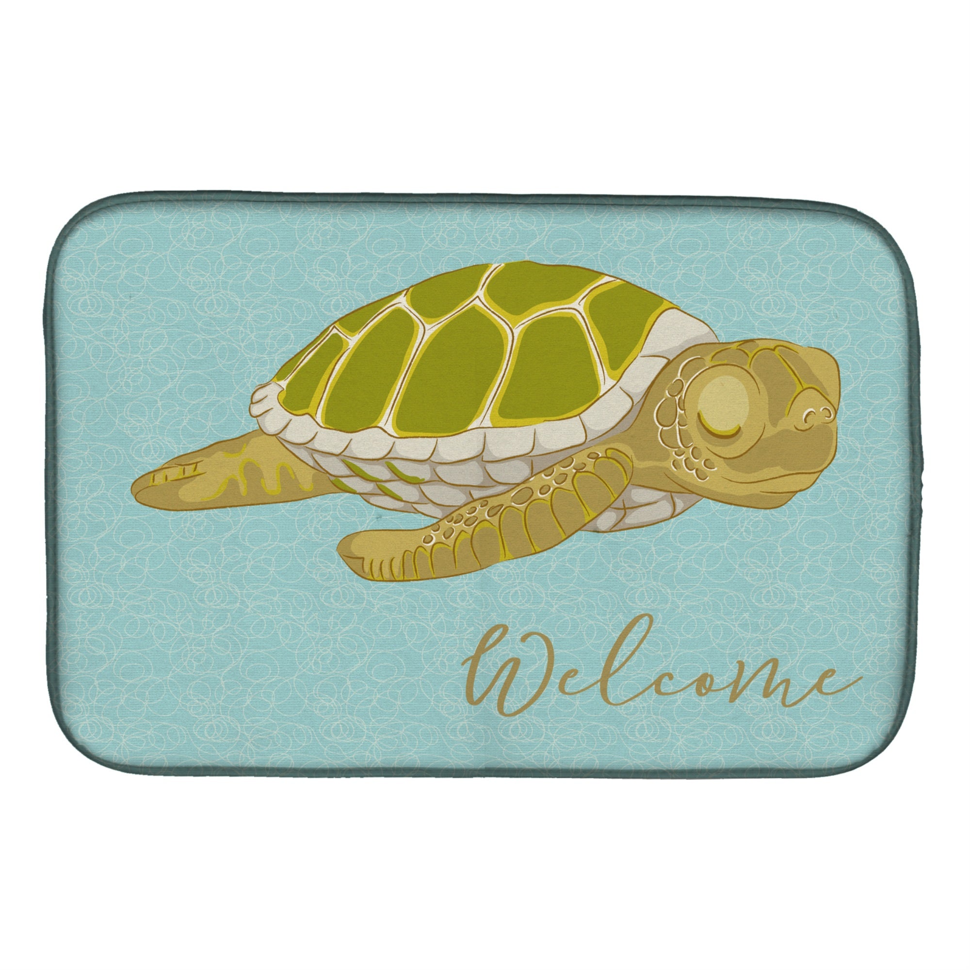 Caroline'S Treasures Sea Turtle Welcome Dish Drying Mat, 14 X 21, Multicolor