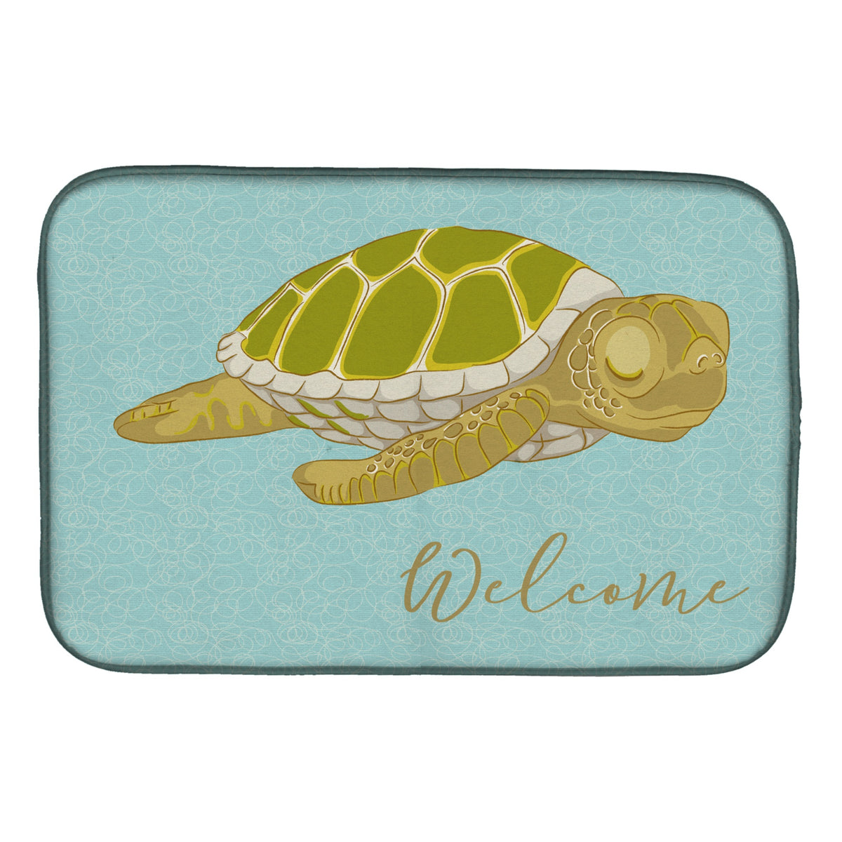 Caroline'S Treasures Sea Turtle Welcome Dish Drying Mat, 14 X 21, Multicolor