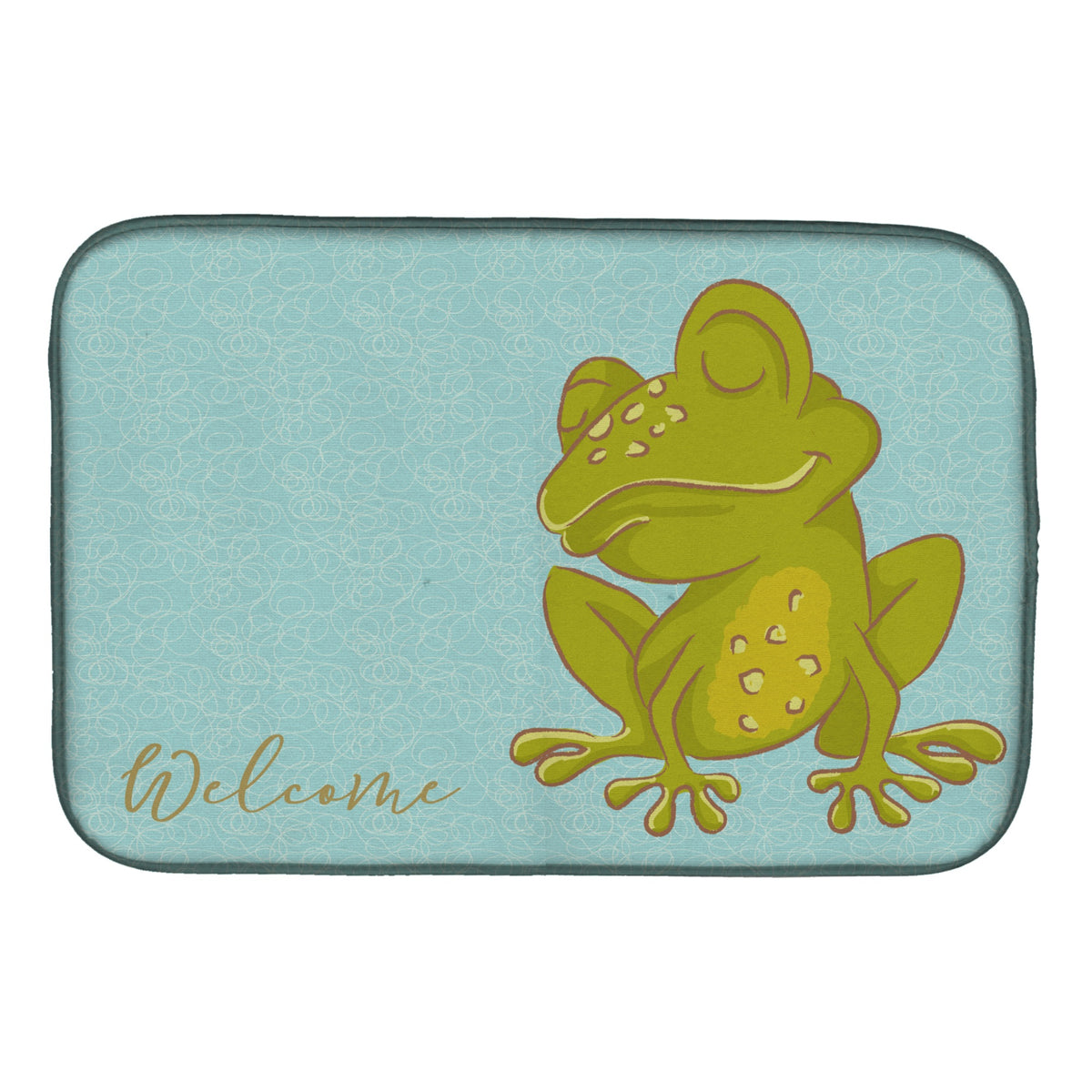 Caroline'S Treasures Frog Welcome Dish Drying Mat, 14 X 21, Multicolor