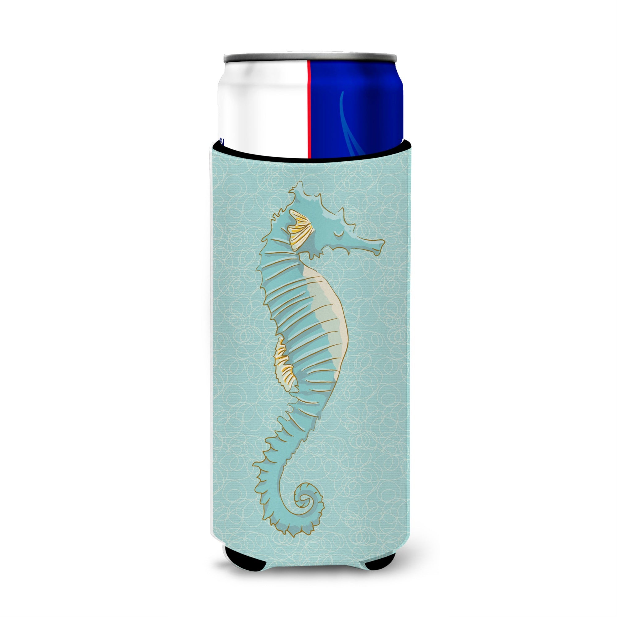 Caroline'S Treasures Seahorse Decorative Can Hugger, Slim, Multicolor