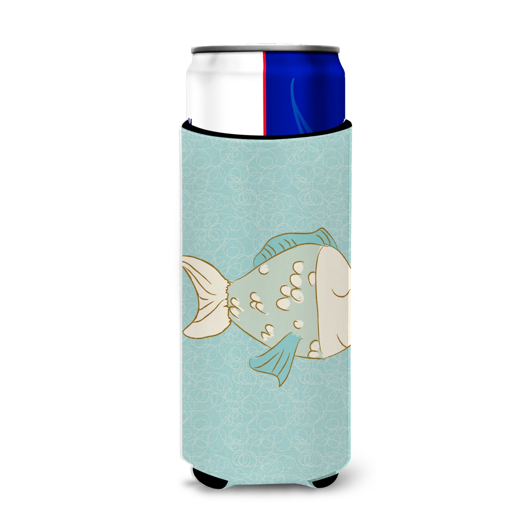 Caroline'S Treasures Blue Fish Decorative Can Hugger, Slim, Multicolor