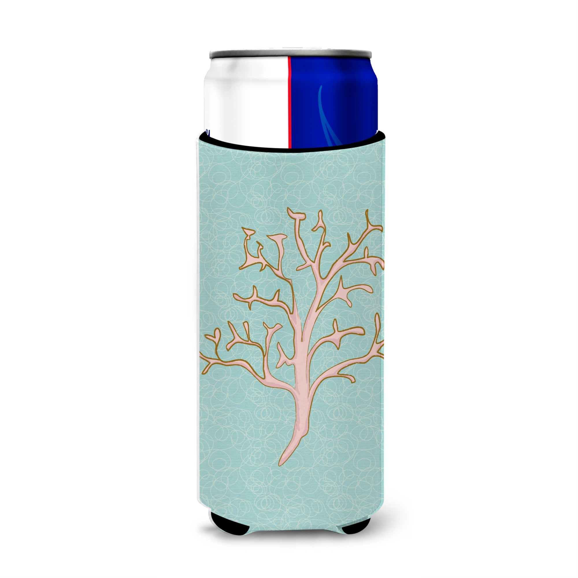 Caroline'S Treasures Coral Artwork Decorative Can Hugger, Slim, Multicolor