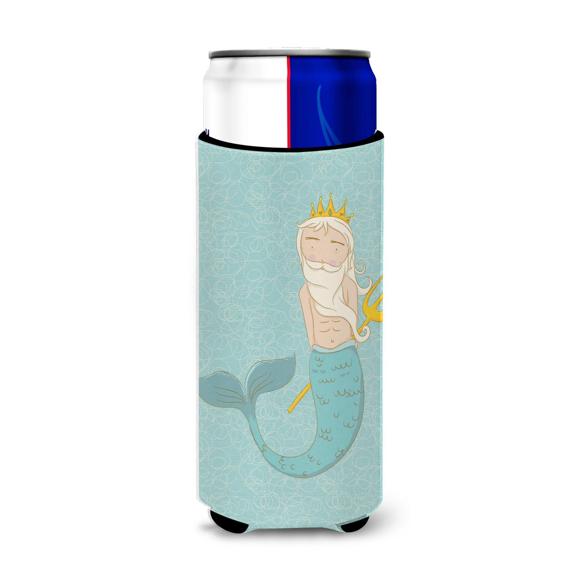 Caroline'S Treasures Neptune Merman Decorative Can Hugger, Slim, Multicolor