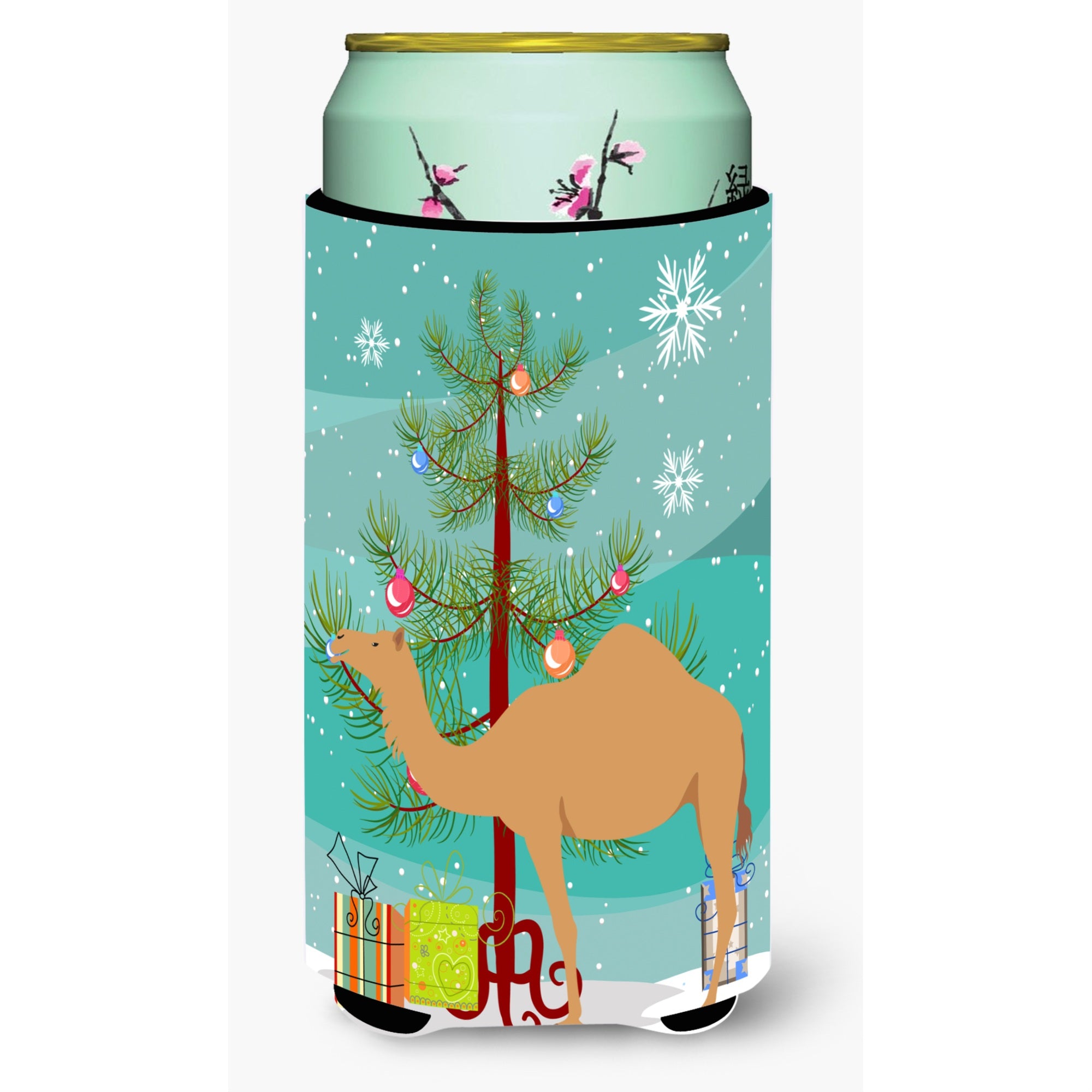 Caroline'S Treasures Arabian Camel Dromedary Christmas Decorative Can Hugger, Tall, Multicolor