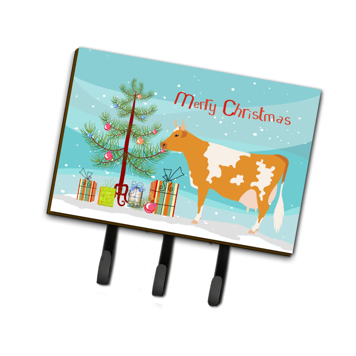 Caroline'S Treasures Guernsey Cow Christmas Wall Hook, Triple