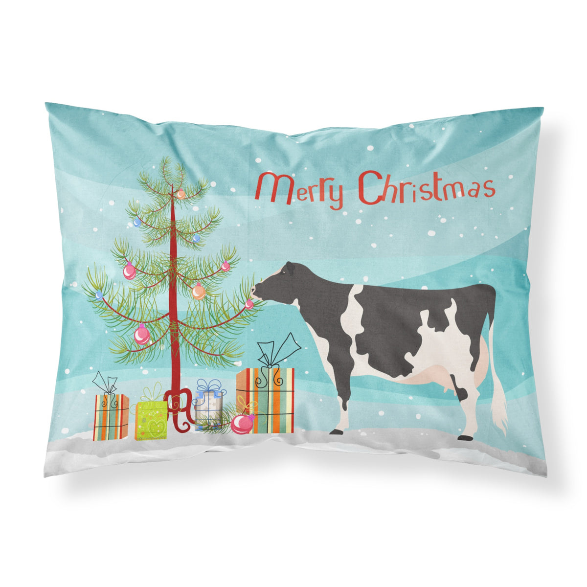Caroline'S Treasures Holstein Cow Christmas Pillowcase, Standard, Multicolor