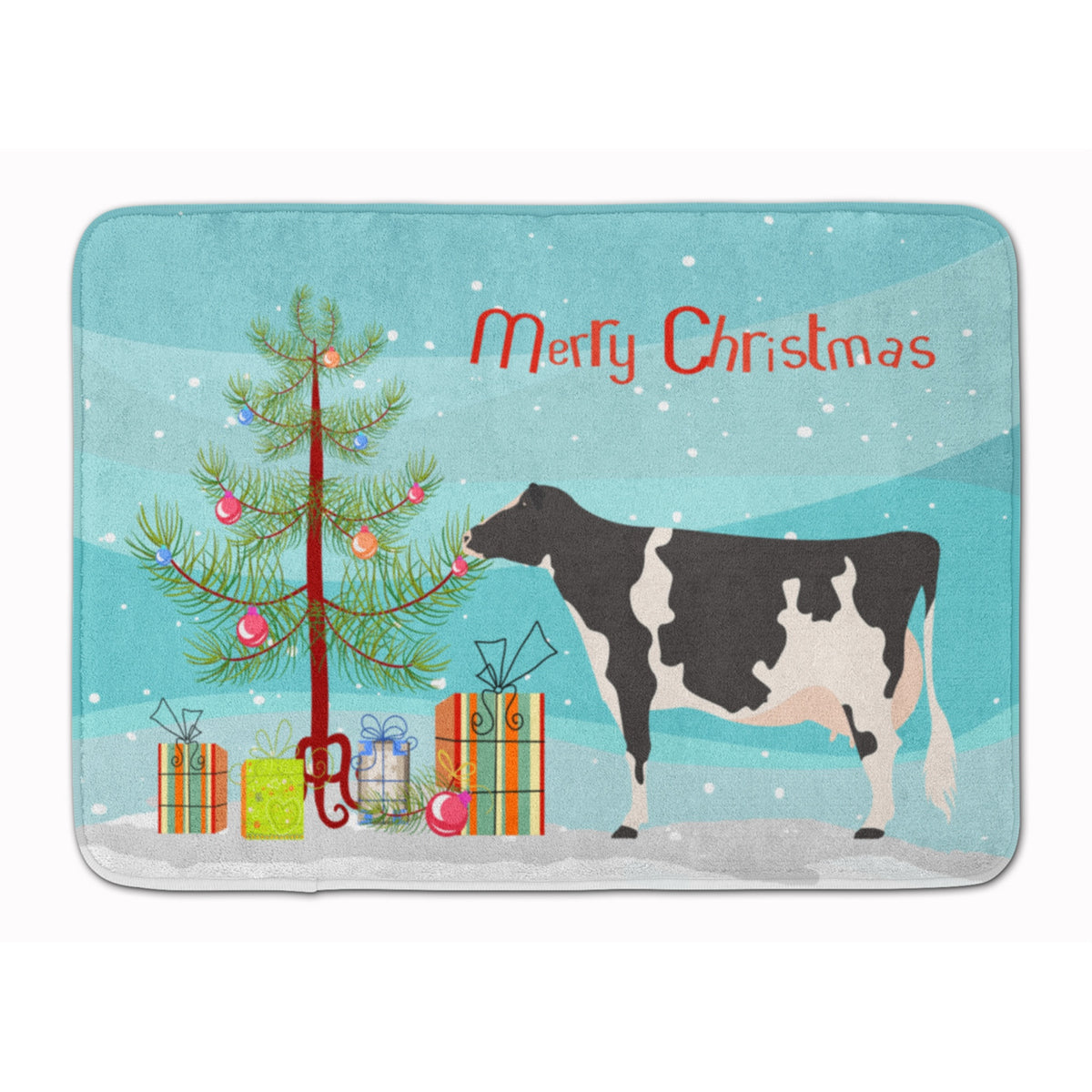 Caroline'S Treasures Holstein Cow Christmas Floor Mat, 19 X 27, Multicolor