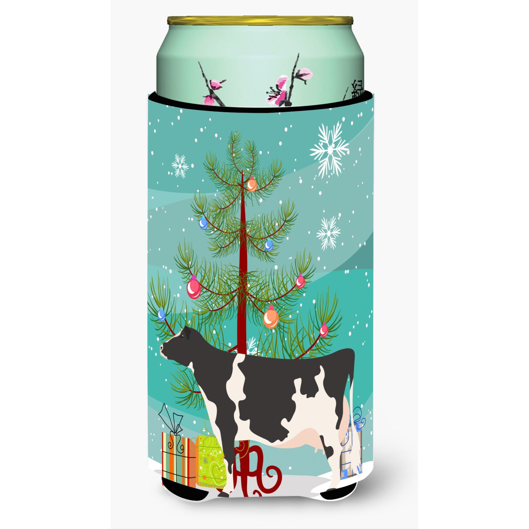 Caroline'S Treasures Holstein Cow Christmas Decorative Can Hugger, Tall, Multicolor