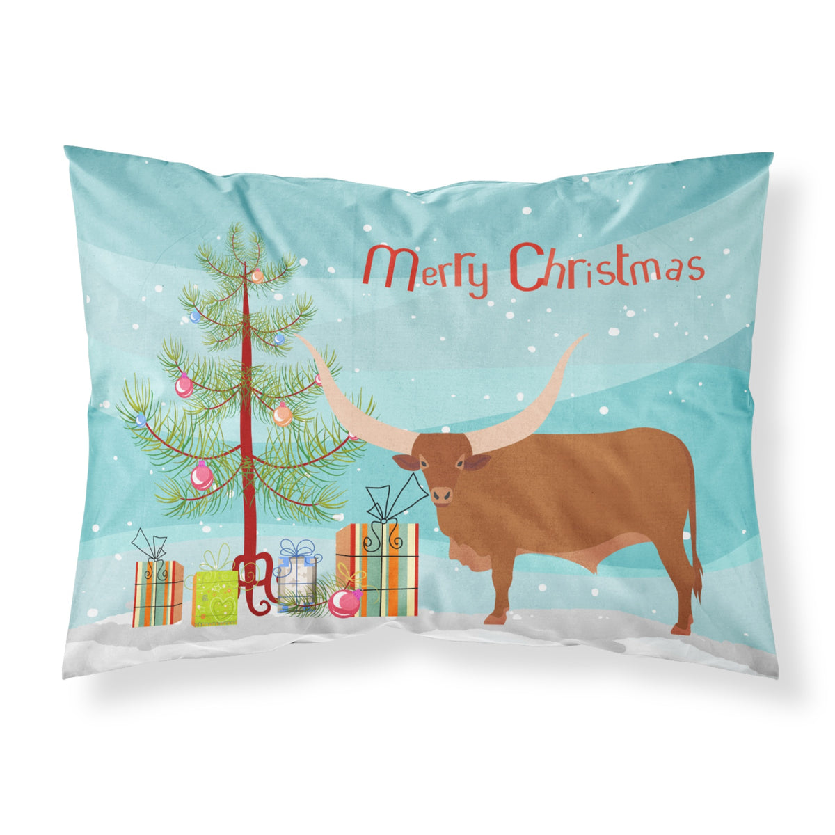 Caroline'S Treasures Ankole-Watusu Cow Christmas Pillowcase, Standard, Multicolor