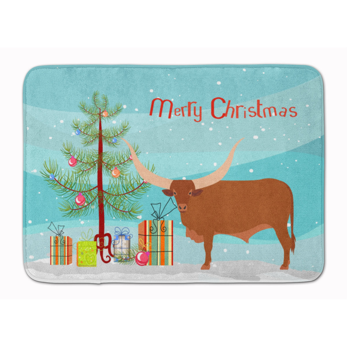 Caroline'S Treasures Ankole-Watusu Cow Christmas Floor Mat, 19 X 27, Multicolor