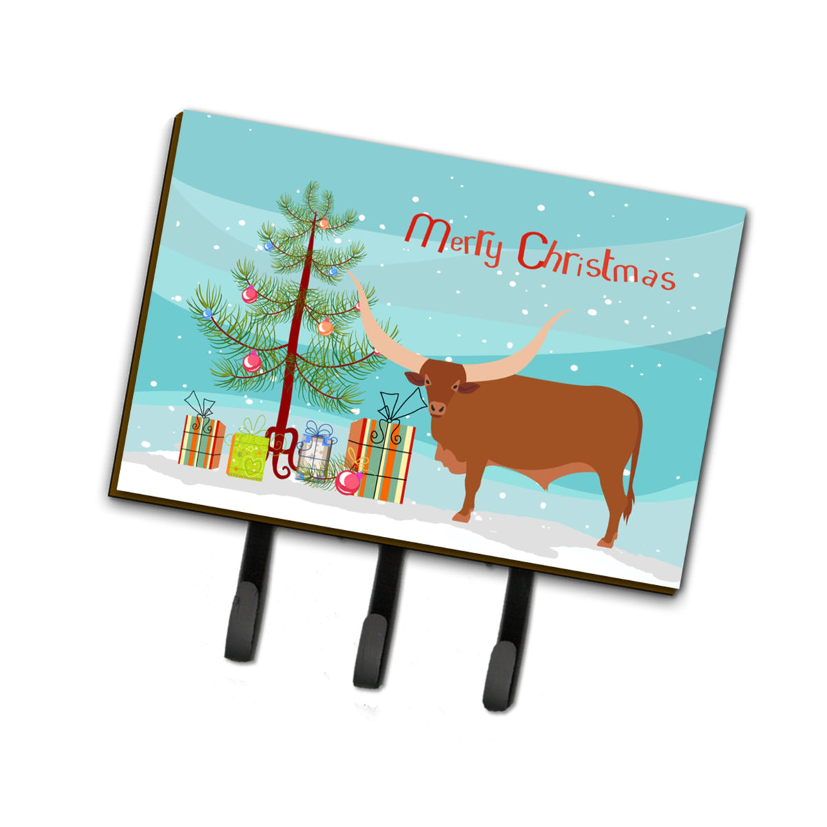 Caroline'S Treasures Ankole-Watusu Cow Christmas Wall Hook, Triple, Multicolor