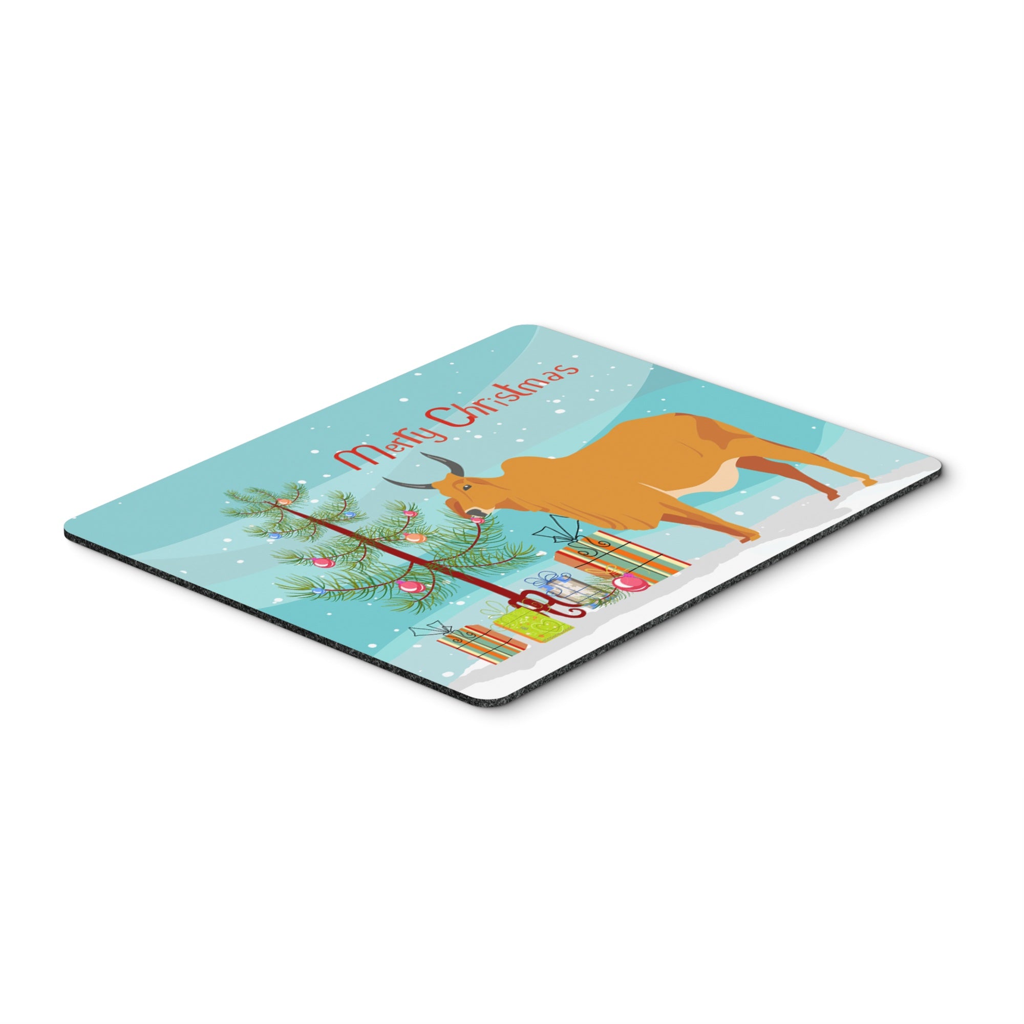 Caroline'S Treasures Zebu Indicine Cow Christmas Mouse & Hot Pad Or Trivet, 7.75 X 9.25, Multicolor (Bb9192Mp)