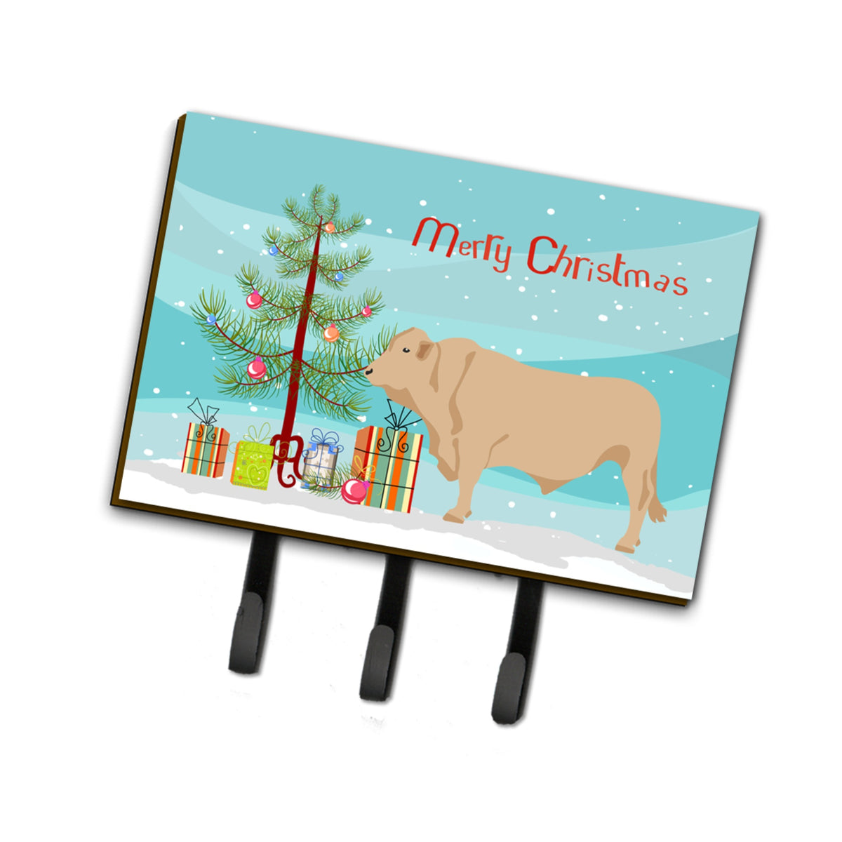 Caroline'S Treasures Charolais Cow Christmas Wall Hook, Triple