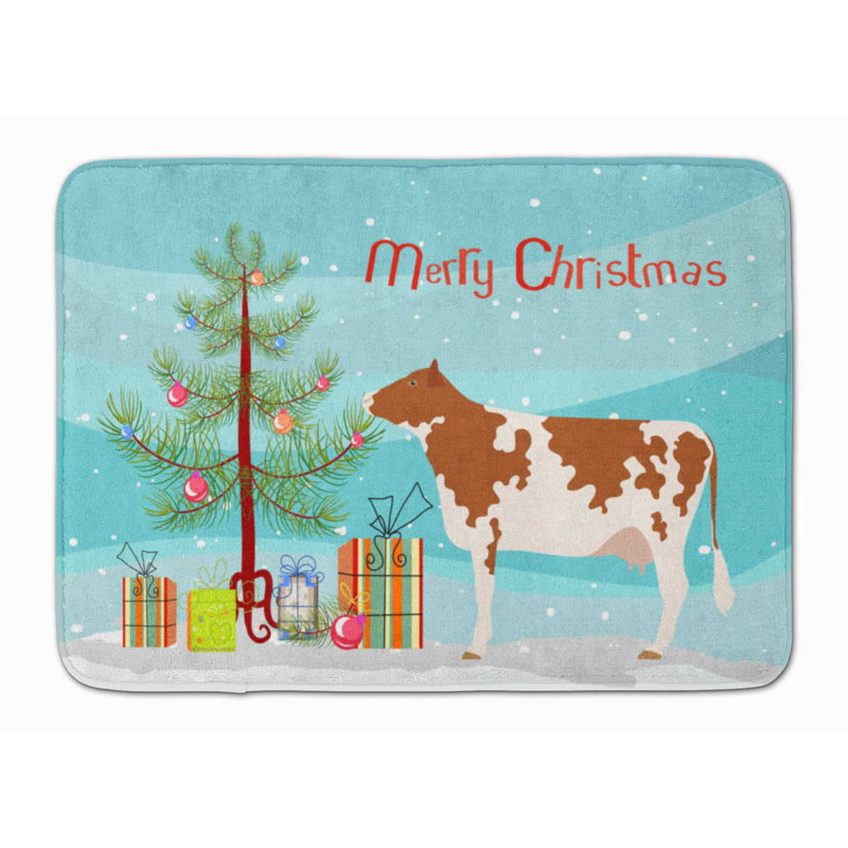 Caroline'S Treasures Ayrshire Cow Christmas Floor Mat, 19 X 27, Multicolor