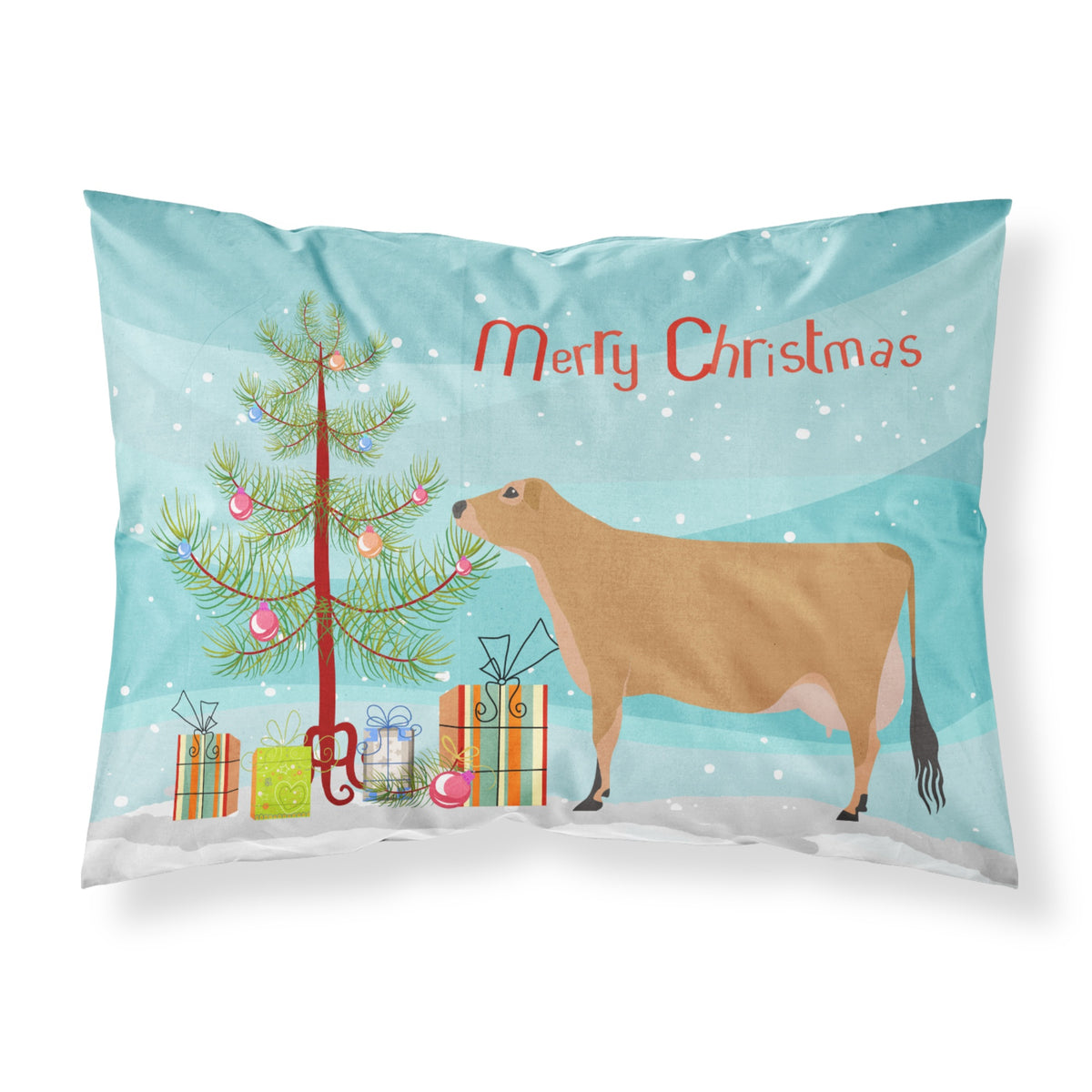 Caroline'S Treasures Jersey Cow Christmas Pillowcase, Standard, Multicolor