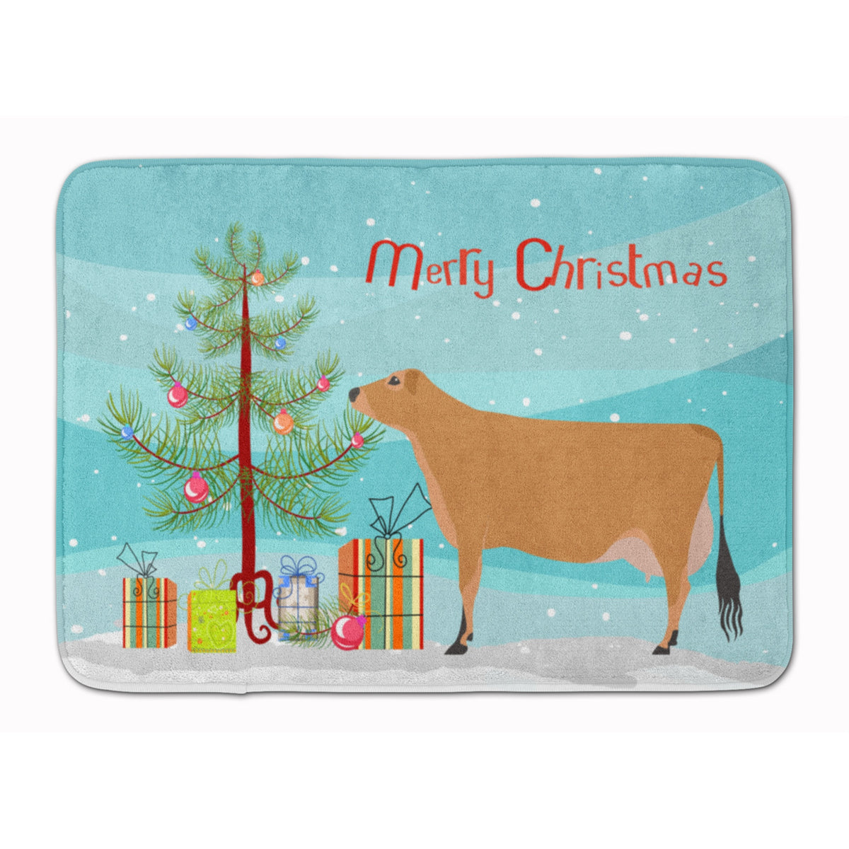 Caroline'S Treasures Jersey Cow Christmas Floor Mat, 19 X 27, Multicolor