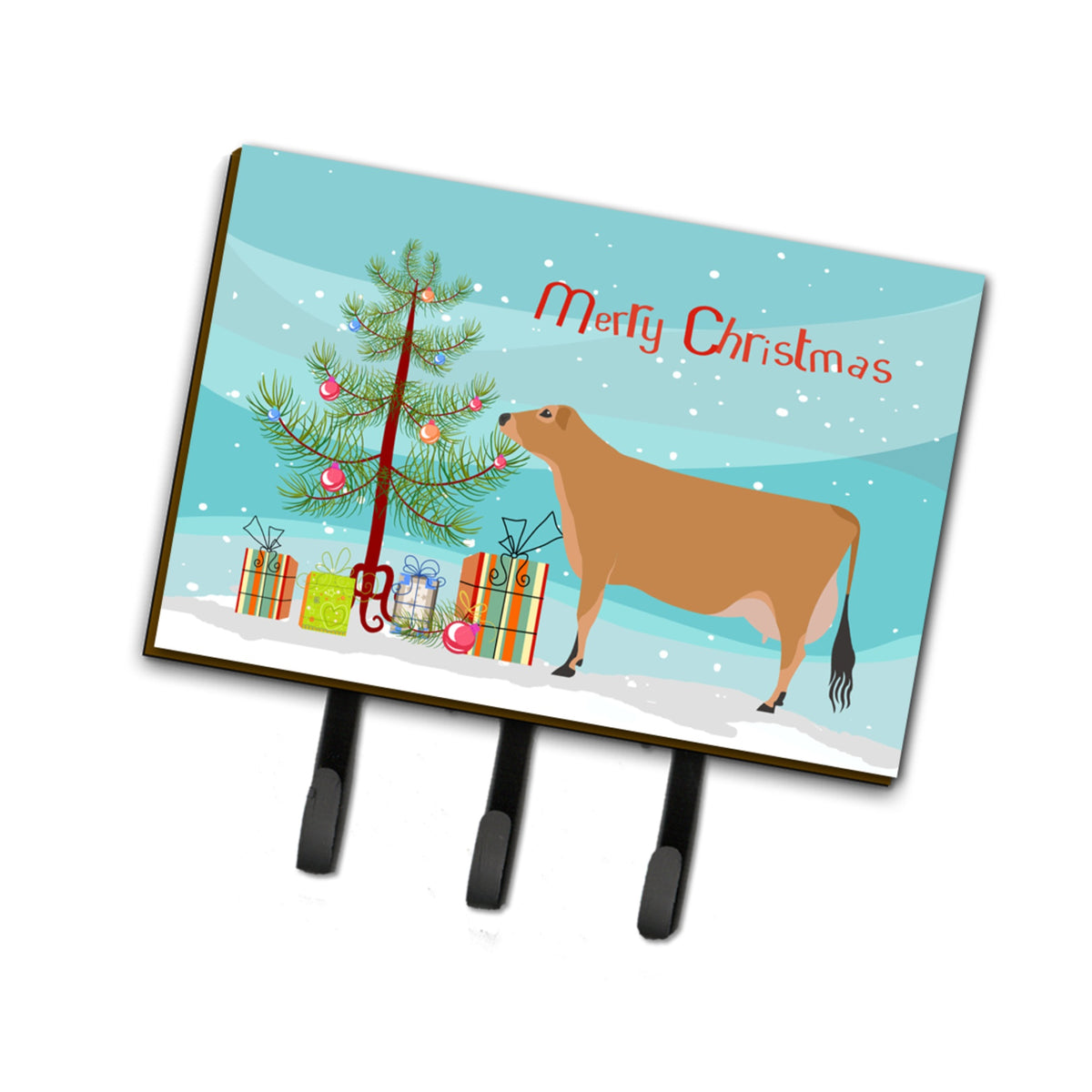 Caroline'S Treasures Jersey Cow Christmas Wall Hook, Triple, Multicolor
