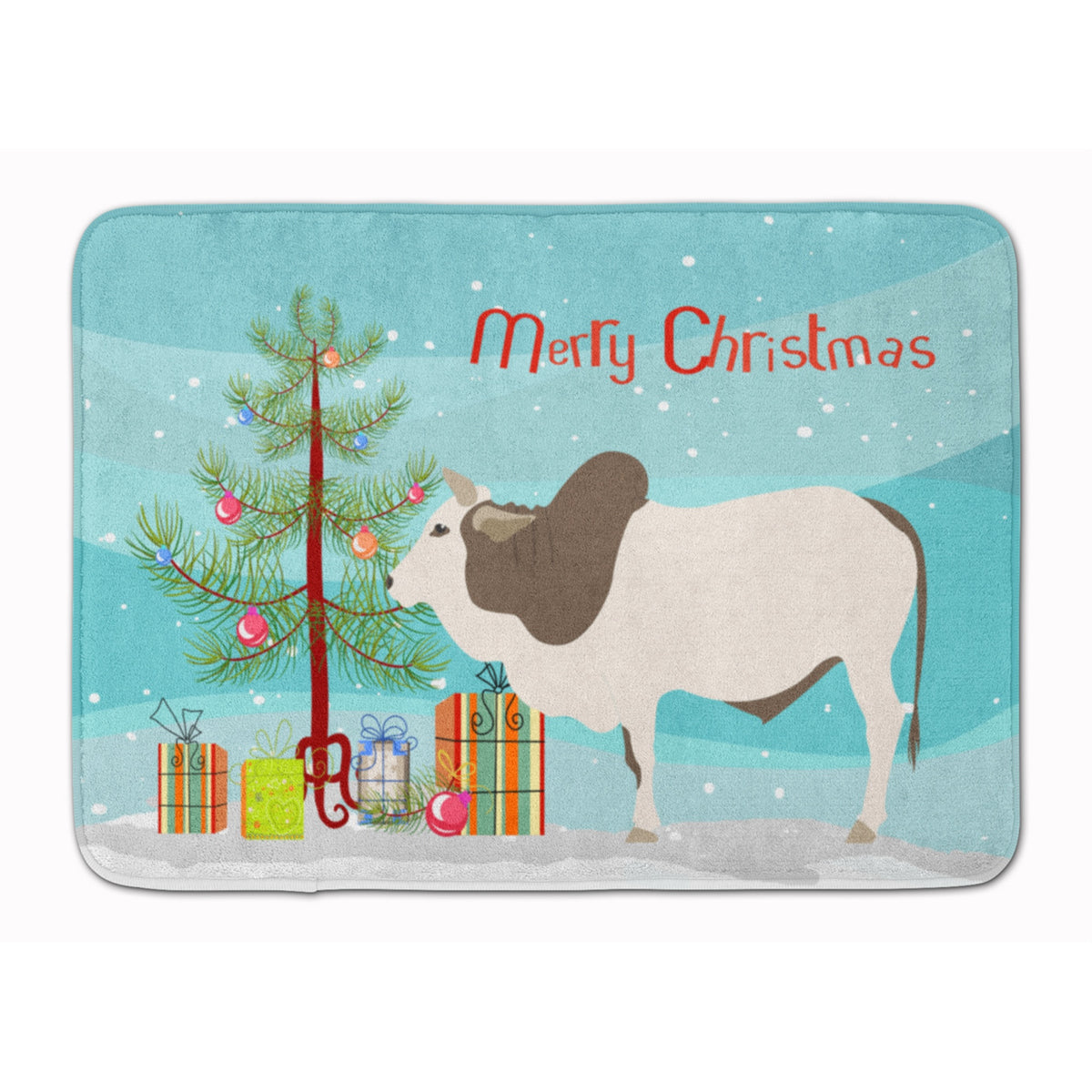 Caroline'S Treasures Malvi Cow Christmas Floor Mat, 19 X 27, Multicolor