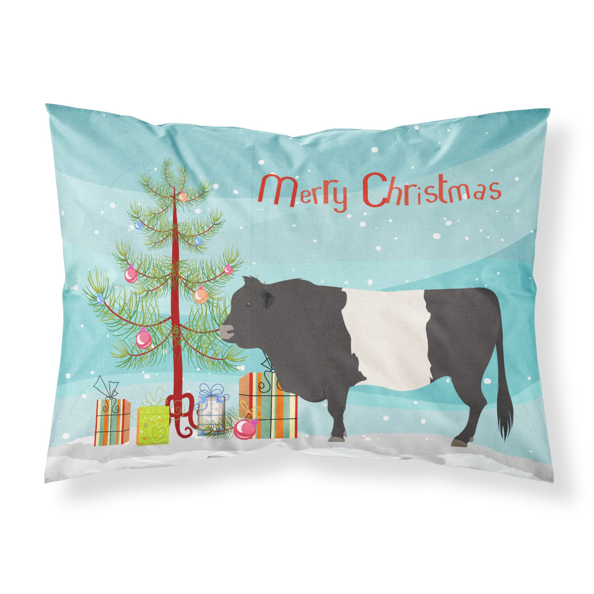Caroline'S Treasures Belted Galloway Cow Christmas Pillowcase, Standard, Multicolor