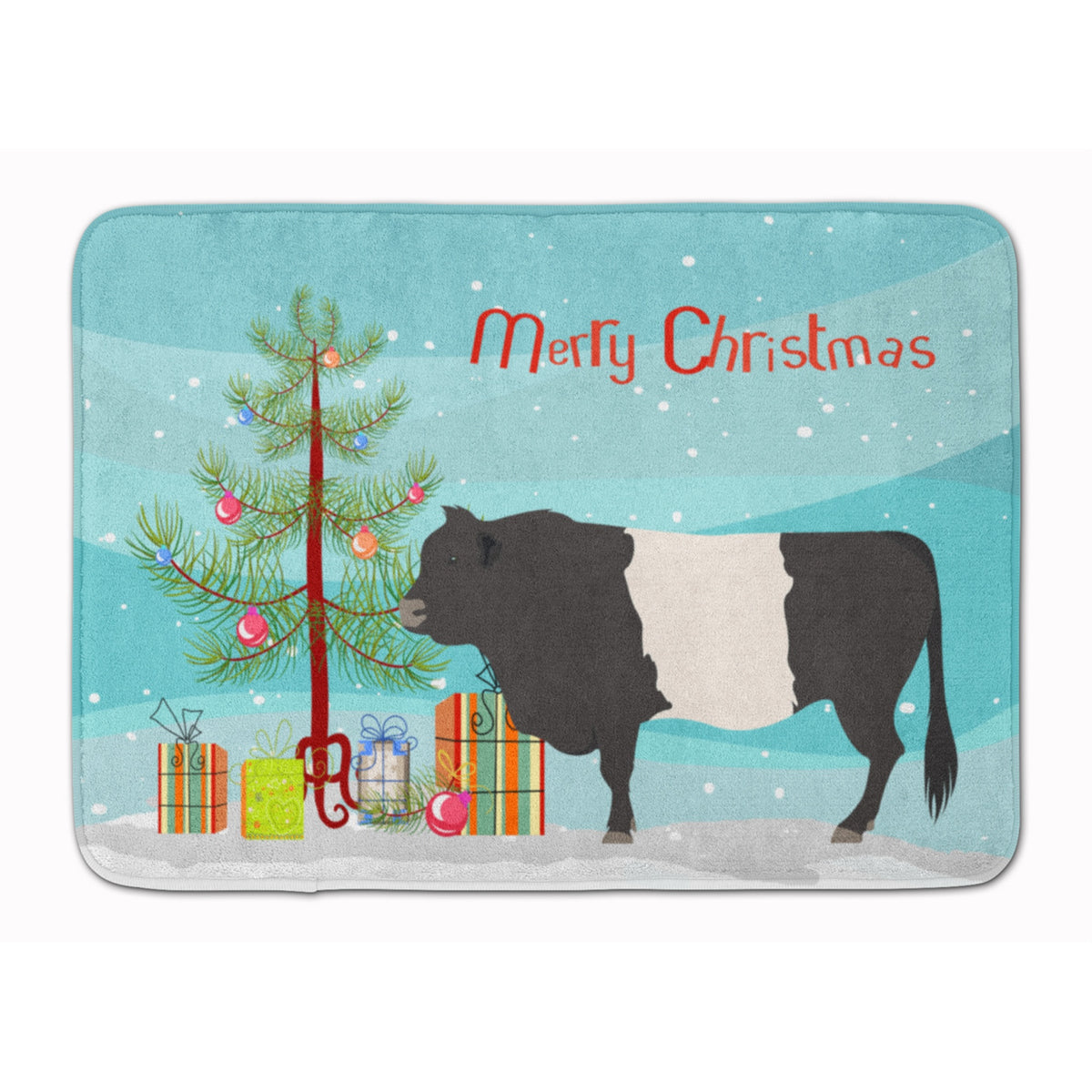 Caroline'S Treasures Belted Galloway Cow Christmas Floor Mat, 19 X 27, Multicolor